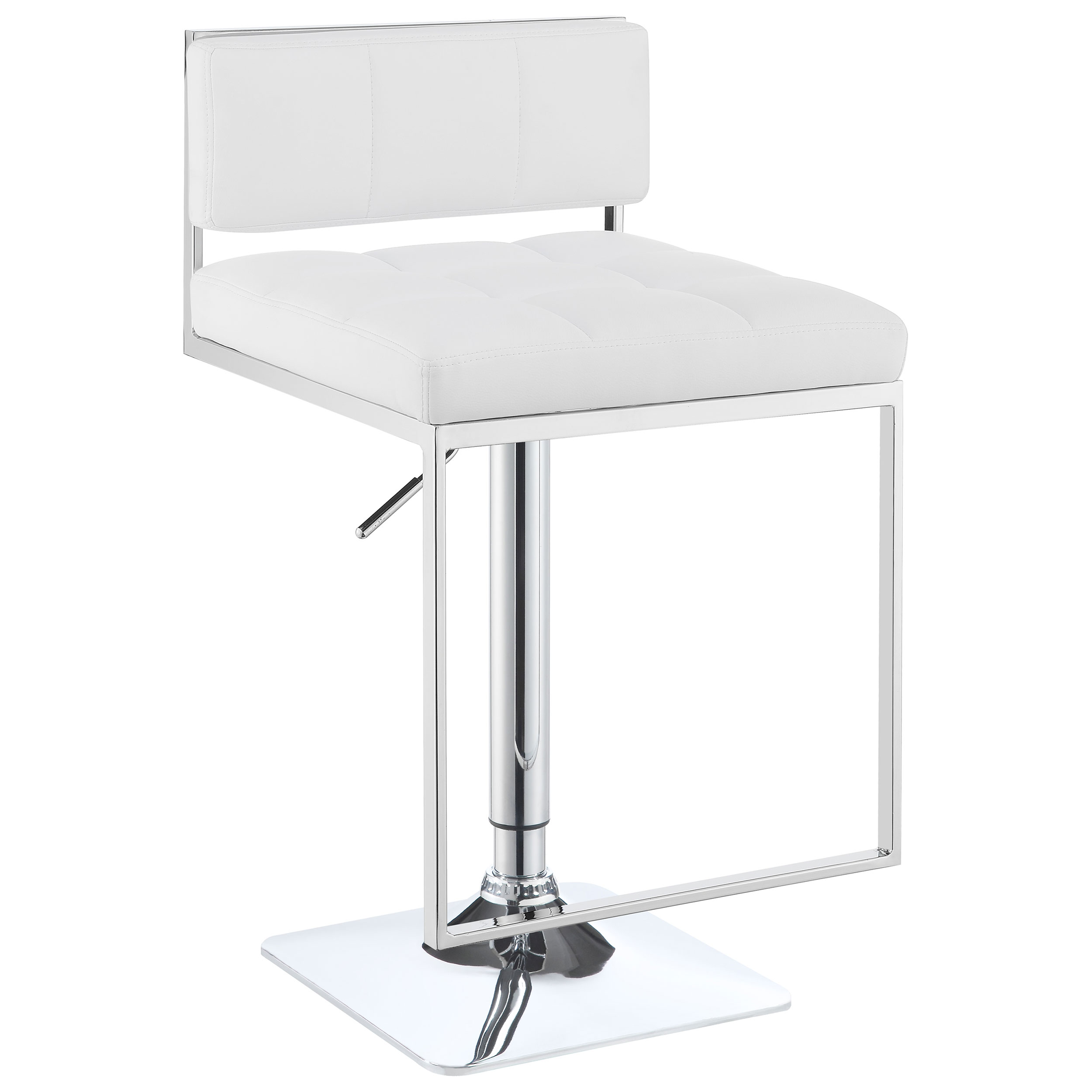 Alameda Adjustable Bar Stool Chrome and White - Image 4