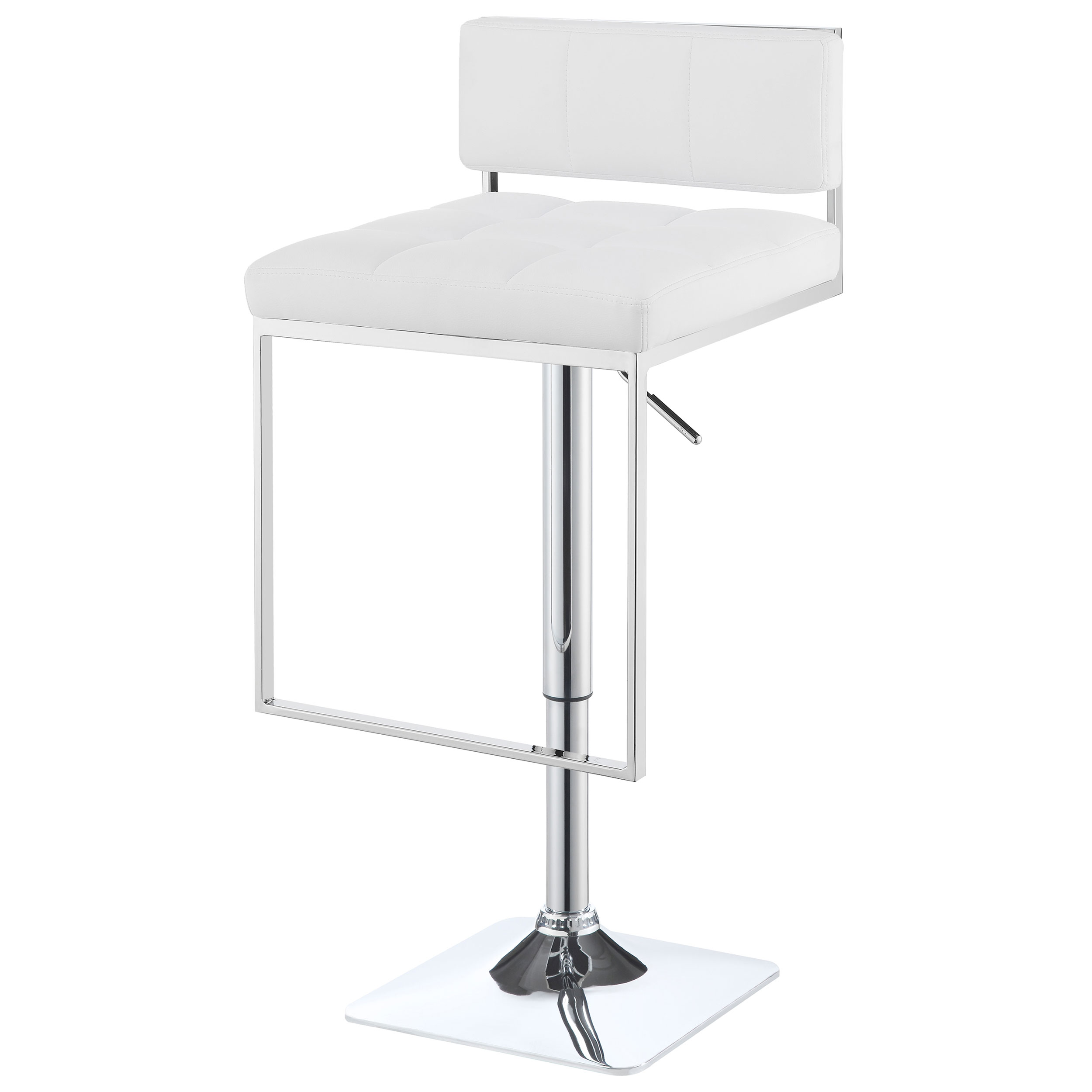 Alameda Adjustable Bar Stool Chrome and White - Image 5
