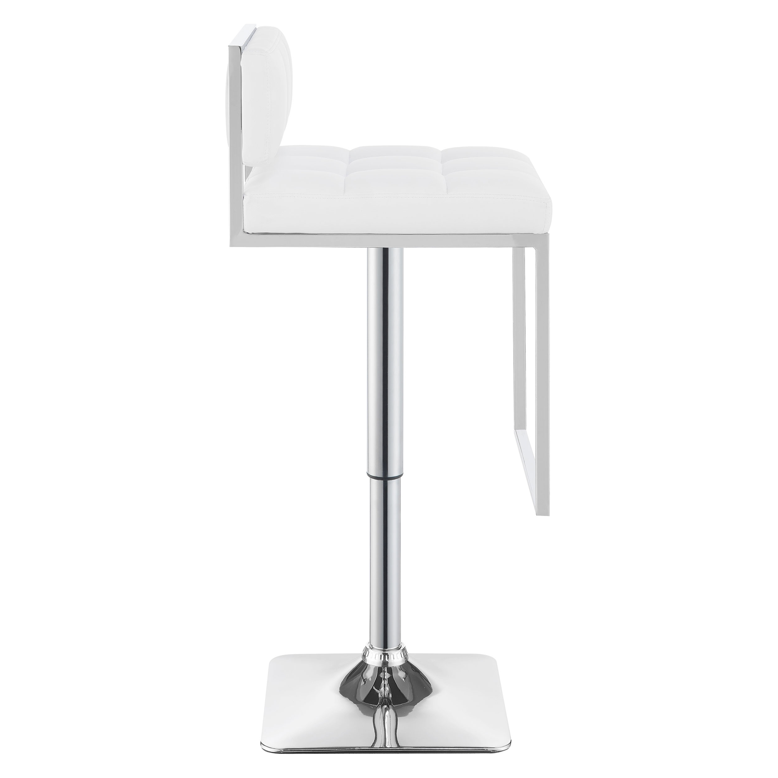 Alameda Adjustable Bar Stool Chrome and White - Image 8