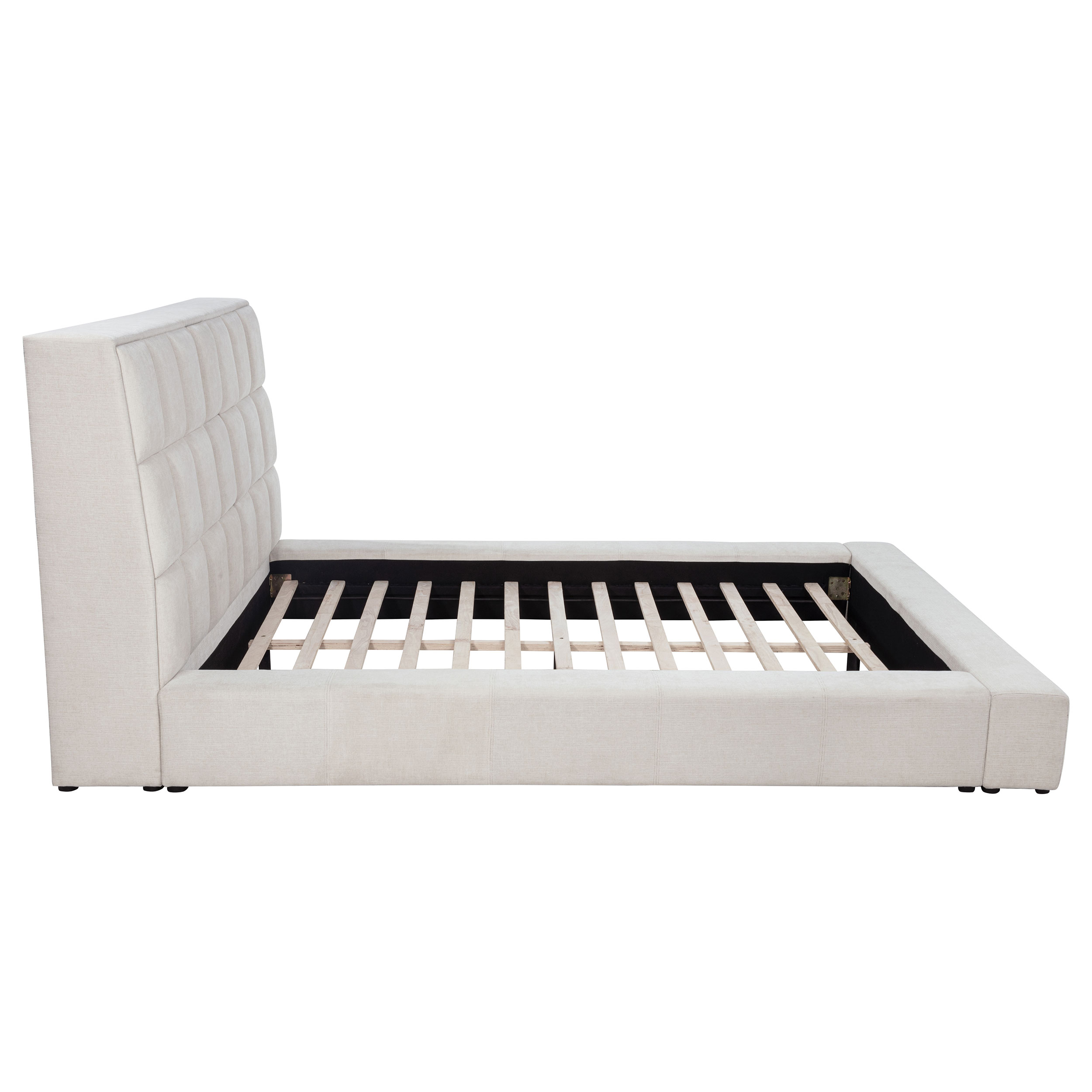 Dreux Upholstered Queen Panel Platform Bed Cream - Image 8