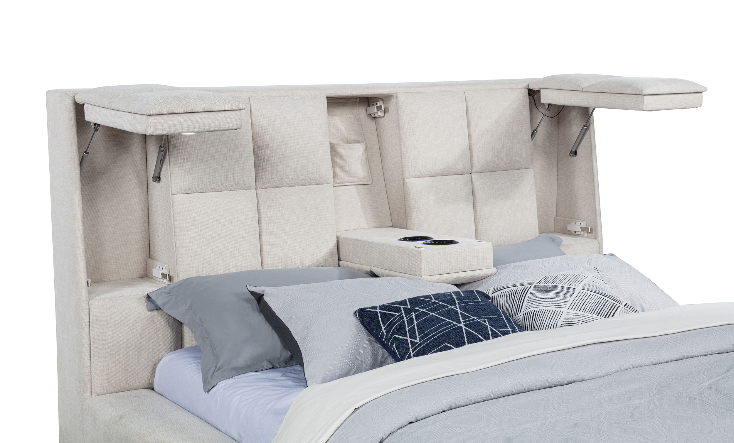 Dreux Upholstered Queen Panel Platform Bed Cream - Image 11