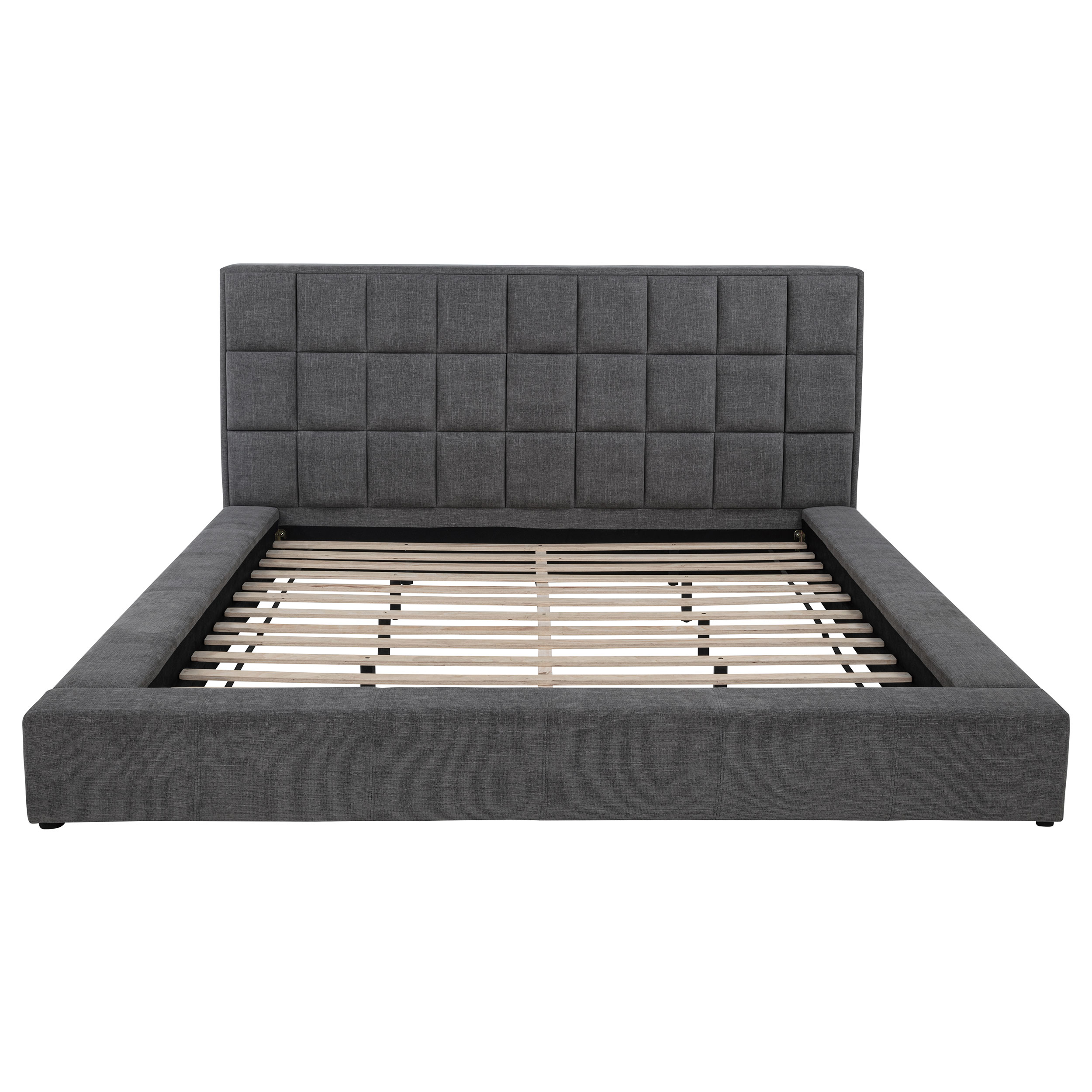 Dreux Upholstered Eastern King Panel Platform Bed Grey - Image 6
