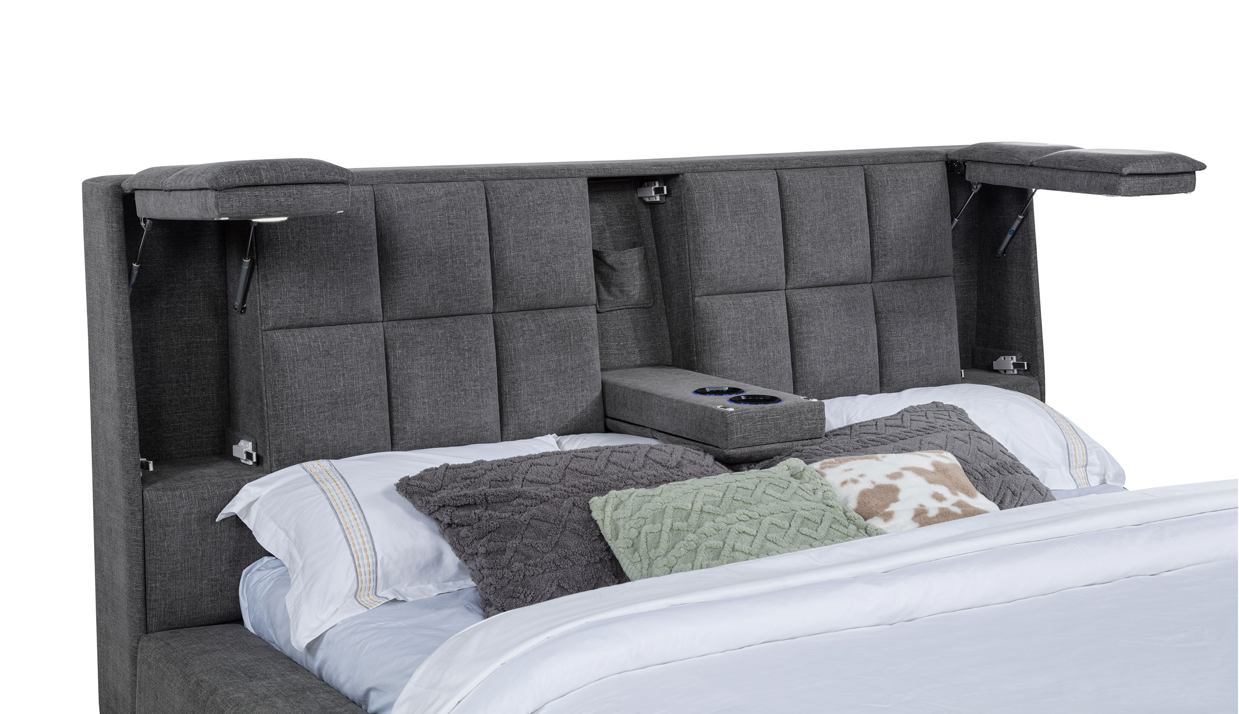 Dreux Upholstered Eastern King Panel Platform Bed Grey - Image 10
