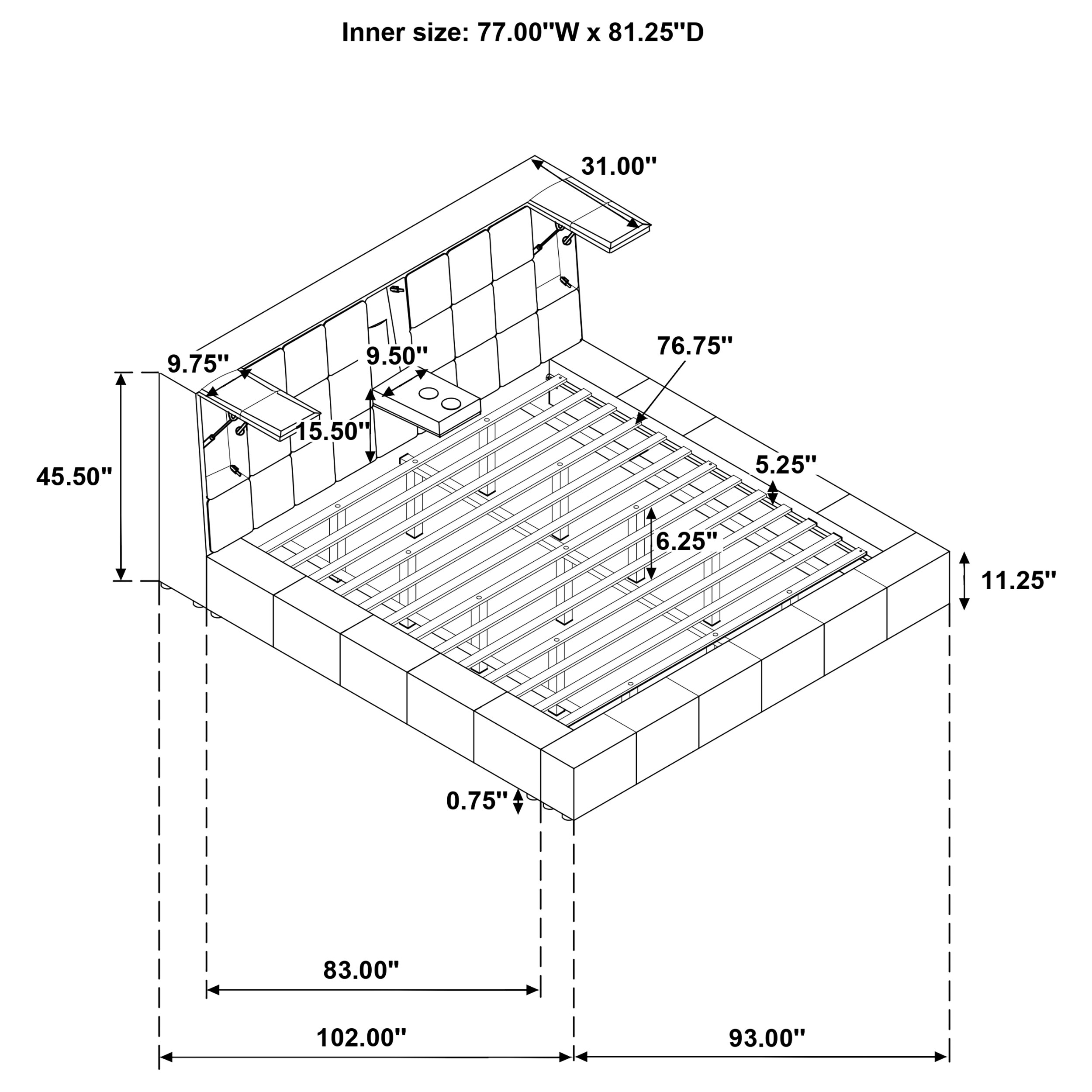 Dreux Upholstered Eastern King Panel Platform Bed Grey - Image 14