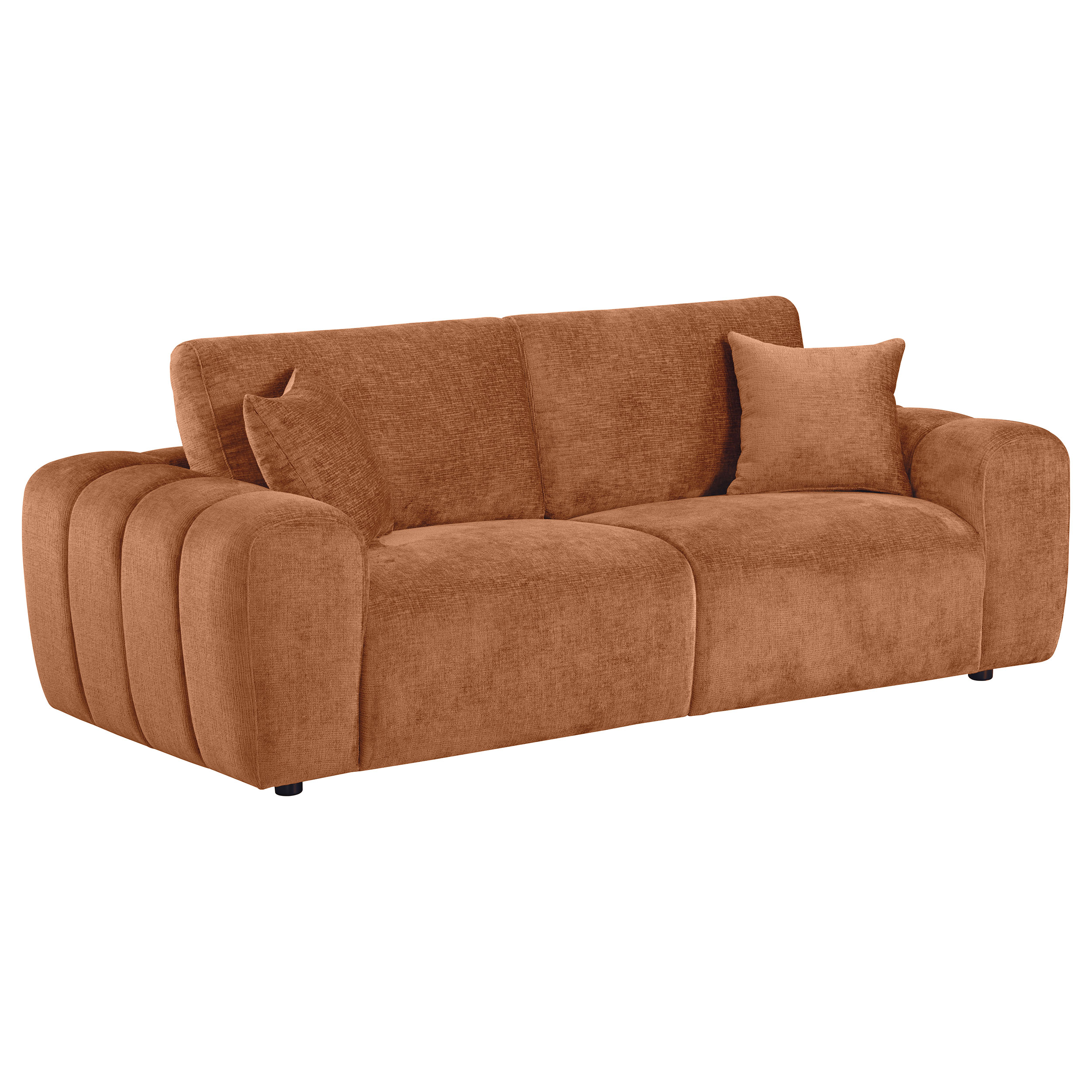 Burnett 4-piece Chenille Upholstered Sofa Set Burnt Orange - Image 3