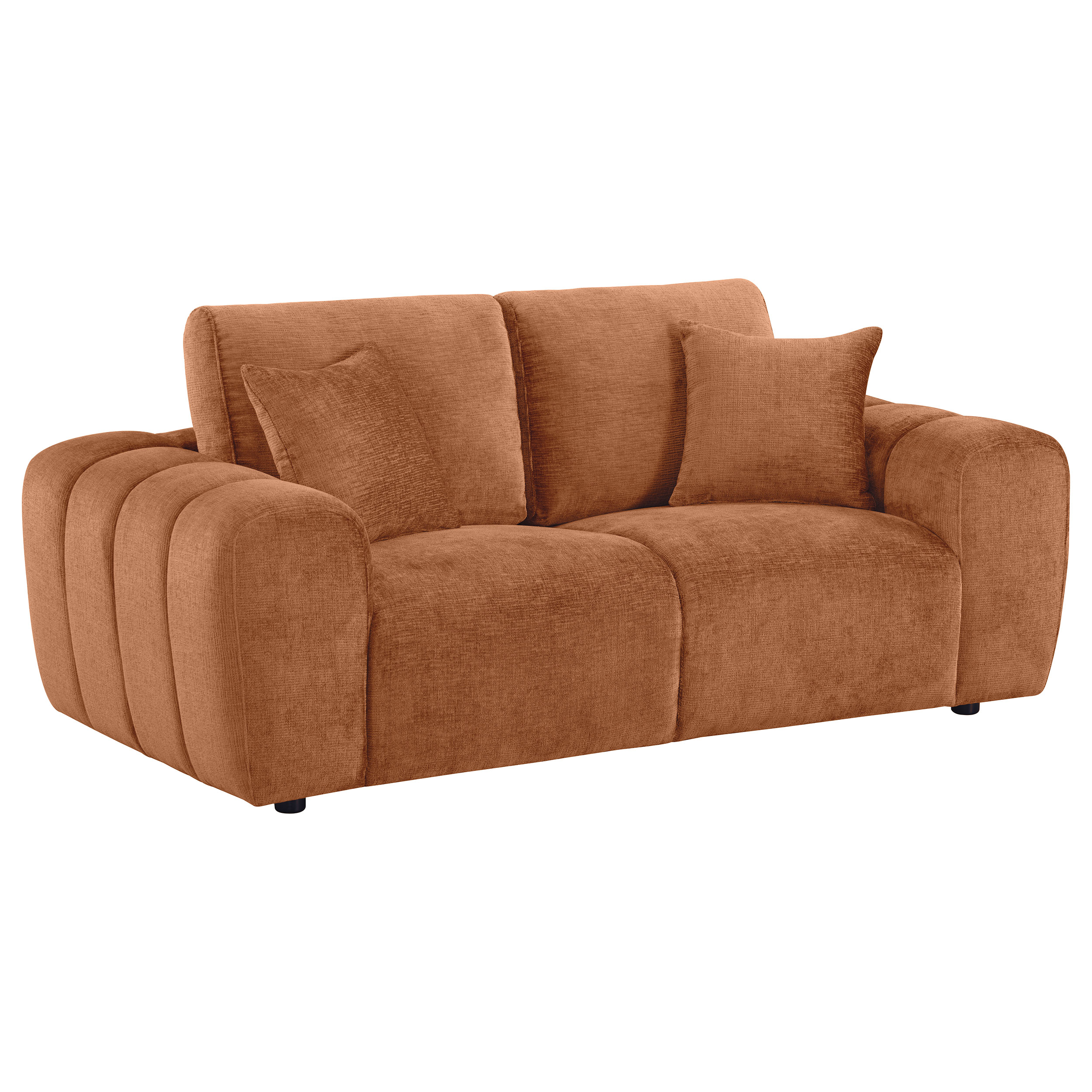 Burnett 4-piece Chenille Upholstered Sofa Set Burnt Orange - Image 5