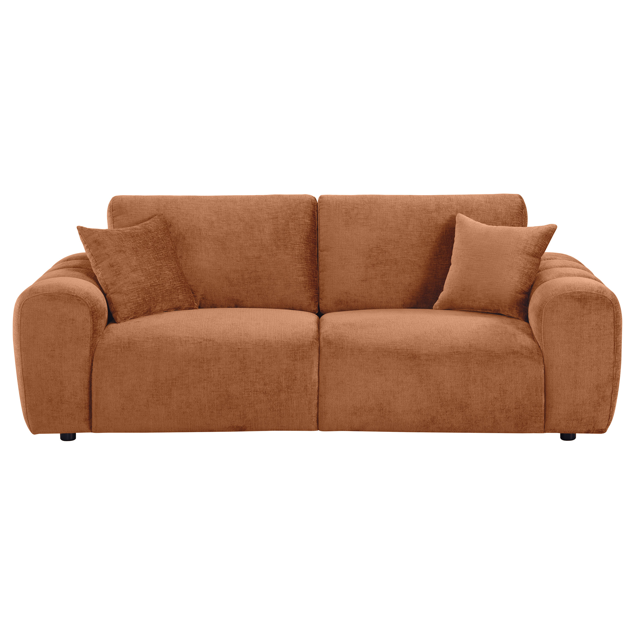 Burnett Chenille Upholstered Wide Arm Sofa Burnt Orange - Image 3