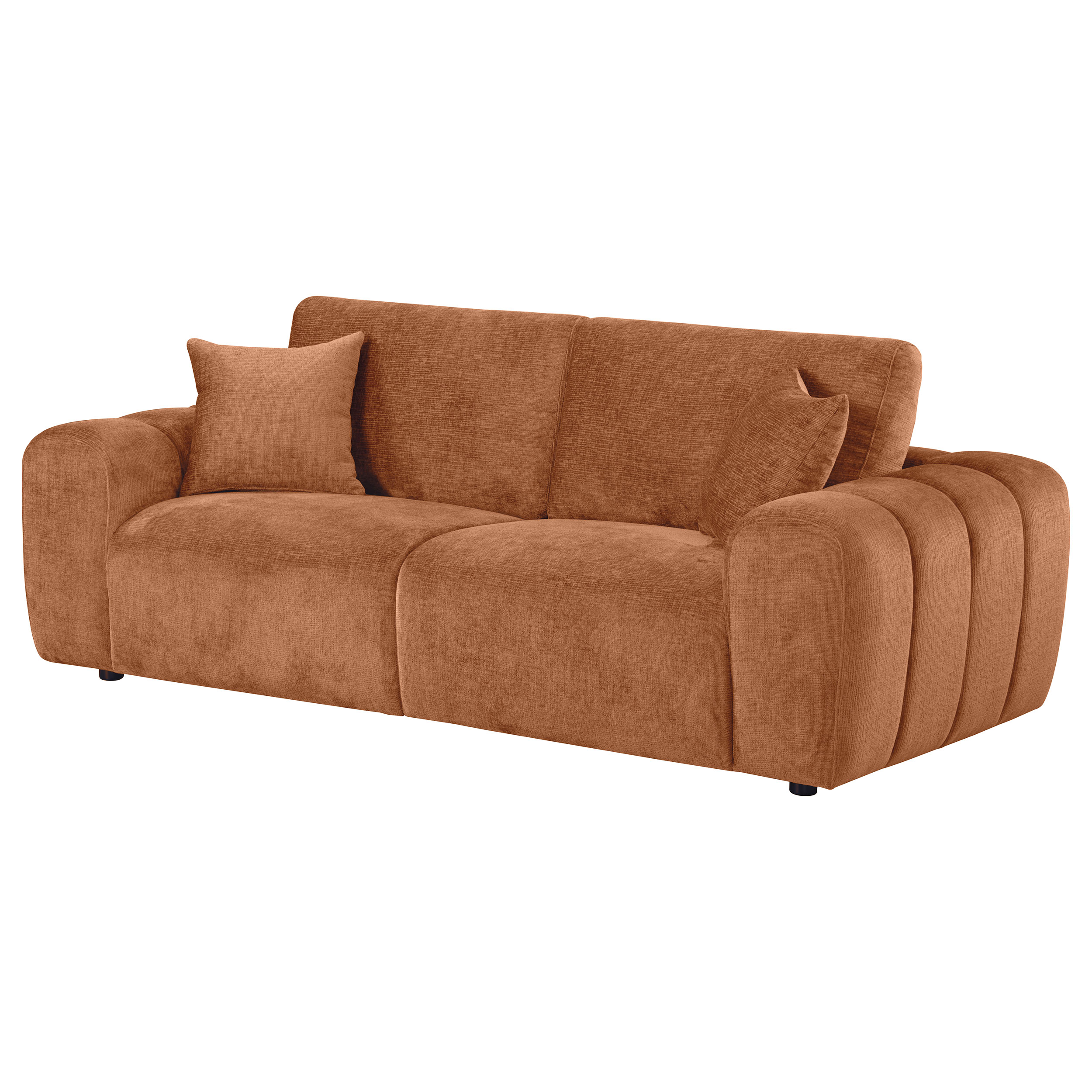 Burnett Chenille Upholstered Wide Arm Sofa Burnt Orange - Image 4