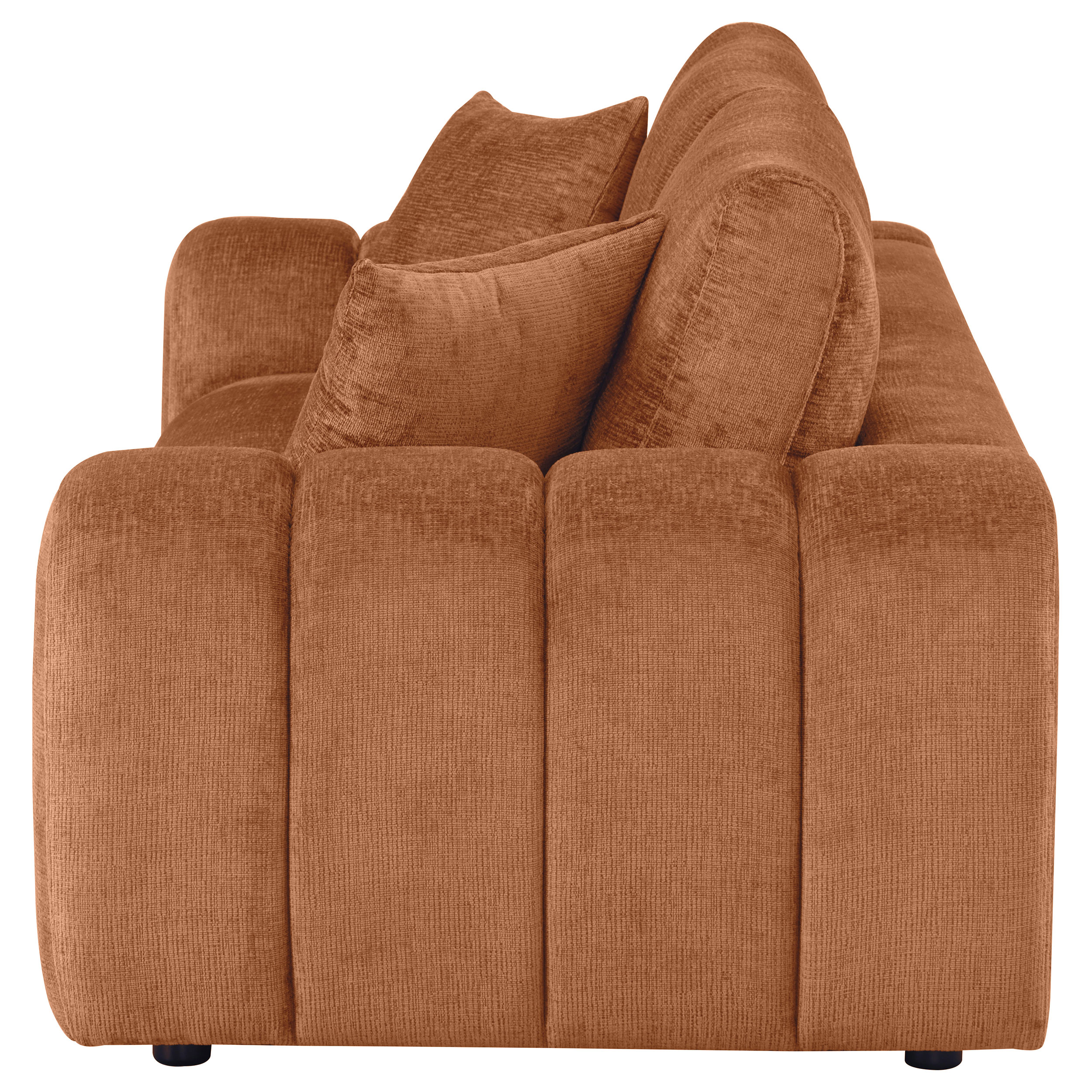 Burnett Chenille Upholstered Wide Arm Sofa Burnt Orange - Image 5