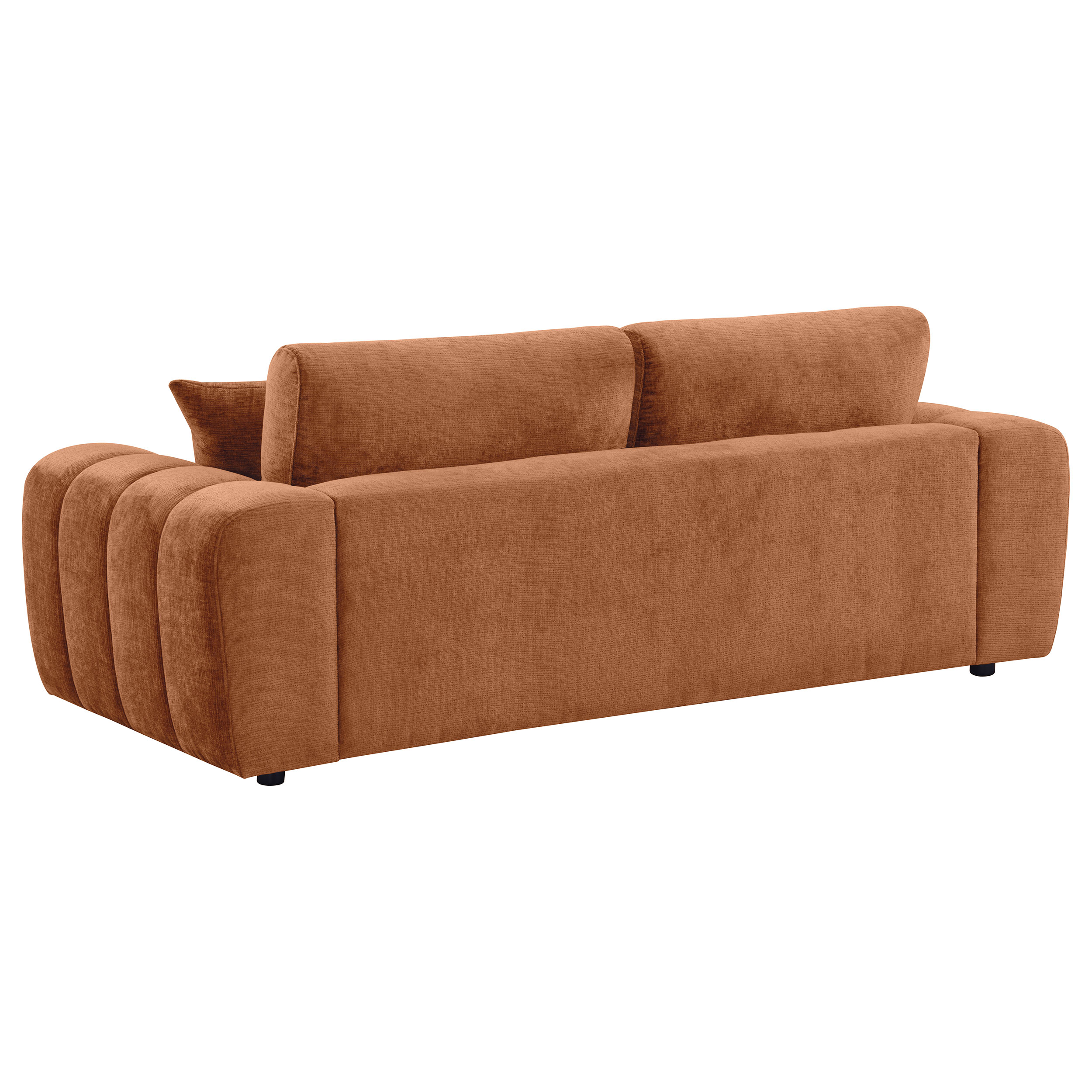 Burnett Chenille Upholstered Wide Arm Sofa Burnt Orange - Image 6