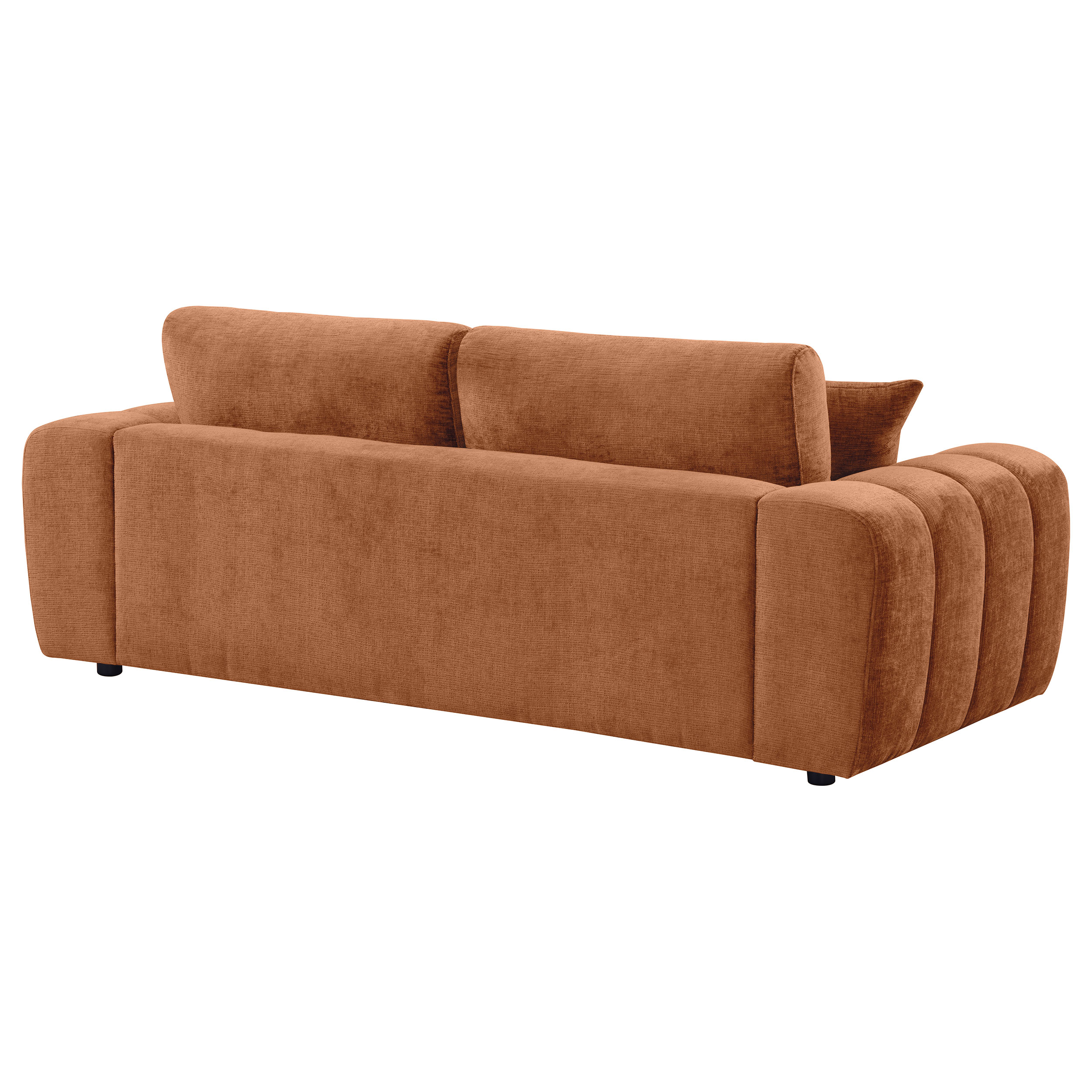 Burnett Chenille Upholstered Wide Arm Sofa Burnt Orange - Image 7