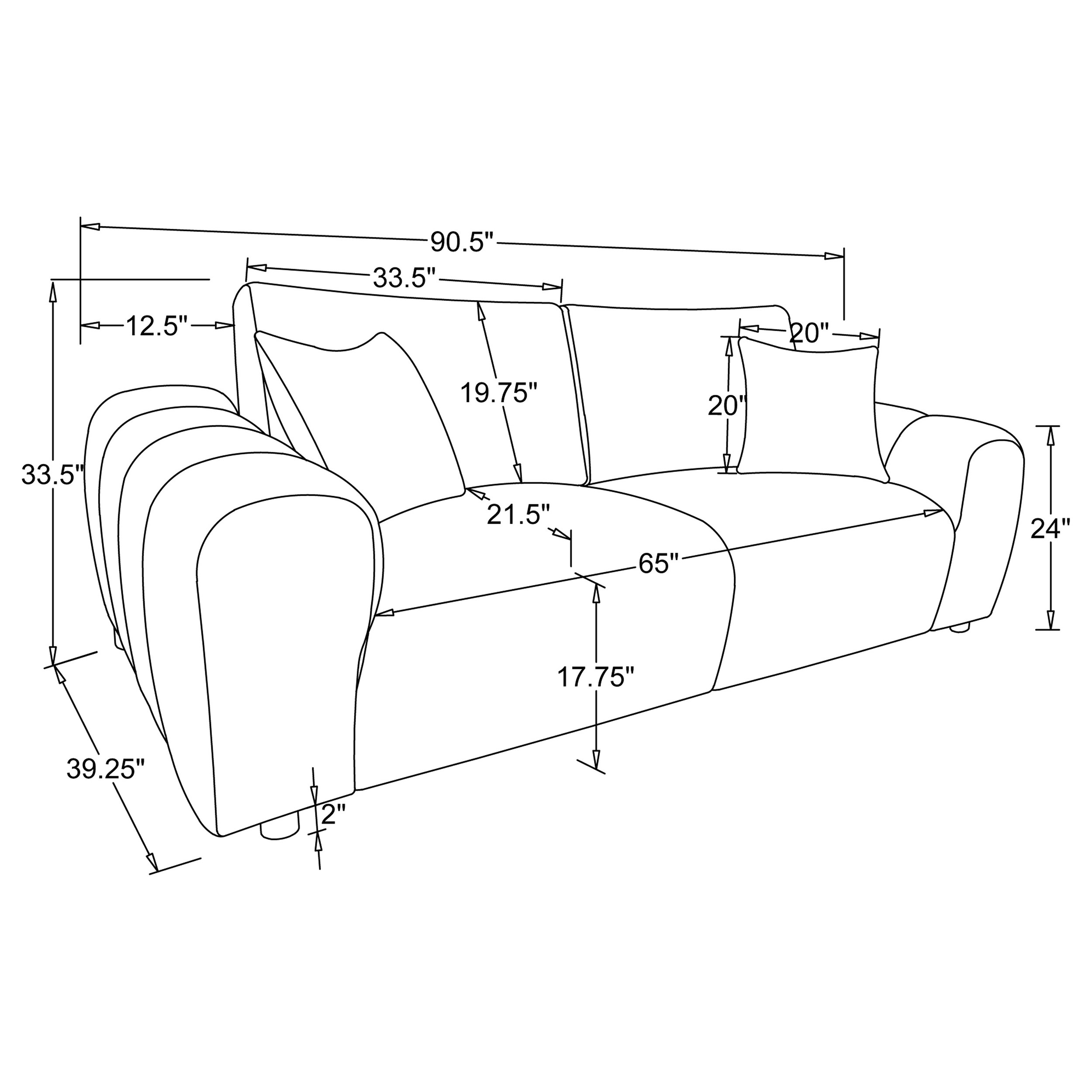 Burnett Chenille Upholstered Wide Arm Sofa Burnt Orange - Image 10