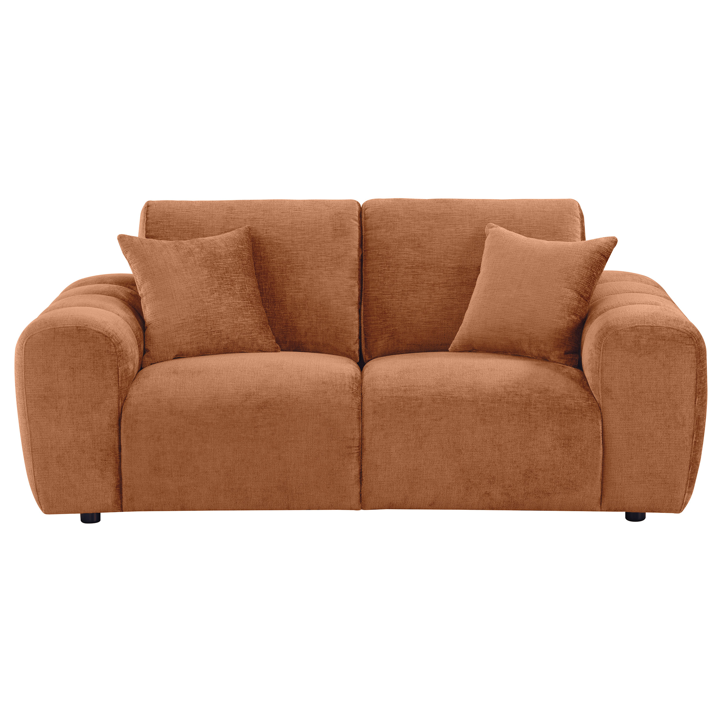 Burnett Chenille Upholstered Wide Arm Loveseat Burnt Orange - Image 3