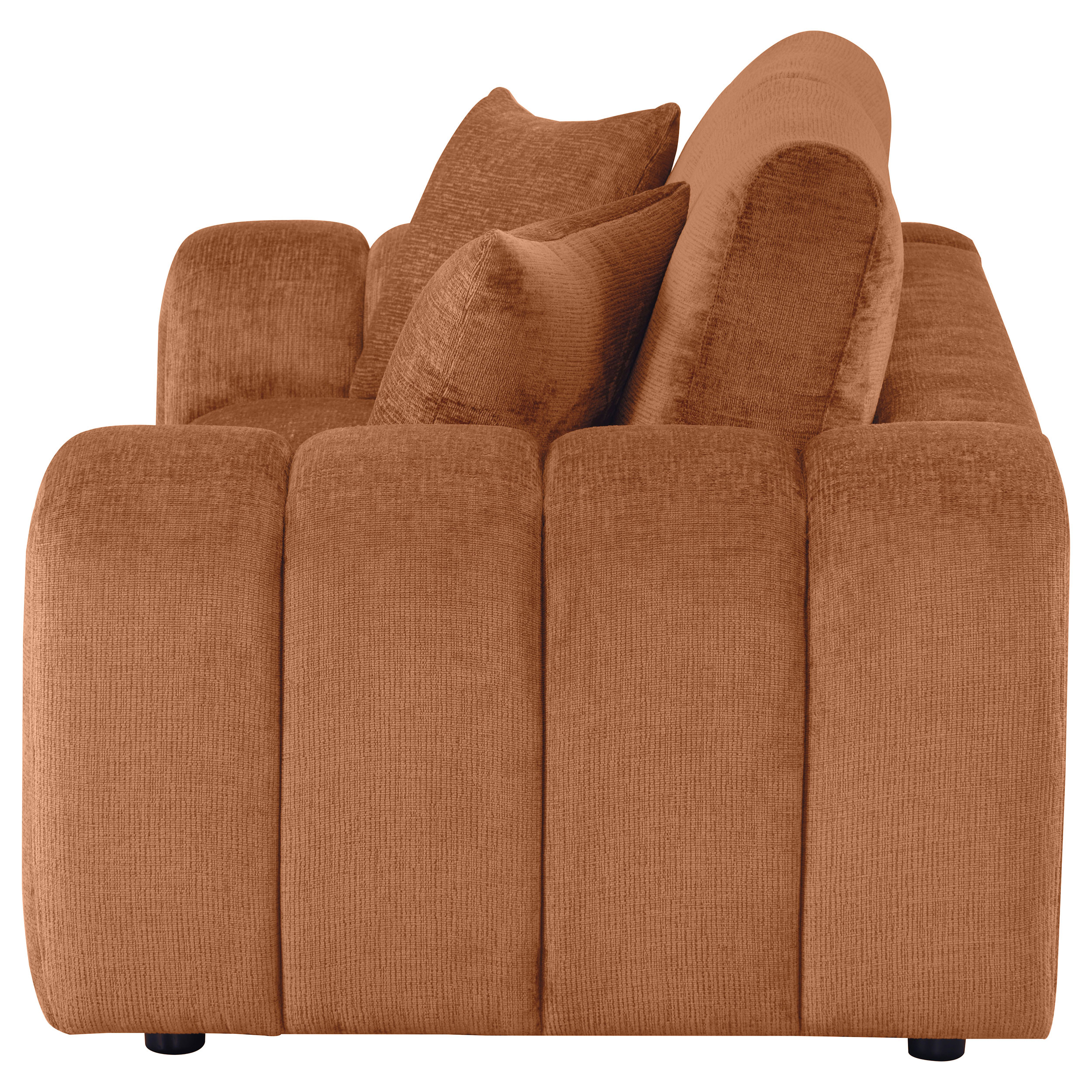 Burnett Chenille Upholstered Wide Arm Loveseat Burnt Orange - Image 5