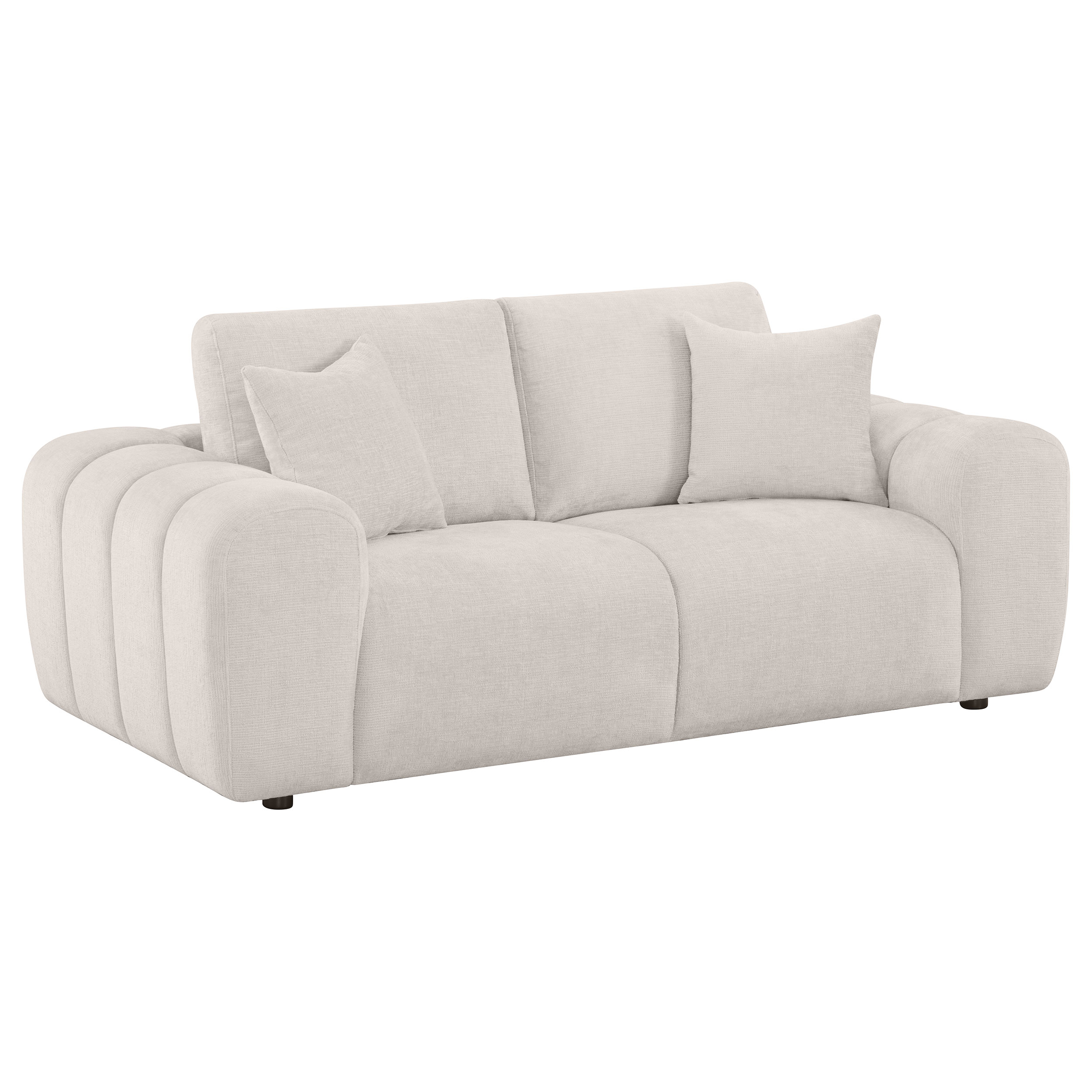 Burnett 2-piece Chenille Upholstered Sofa Set Ivory - Image 4