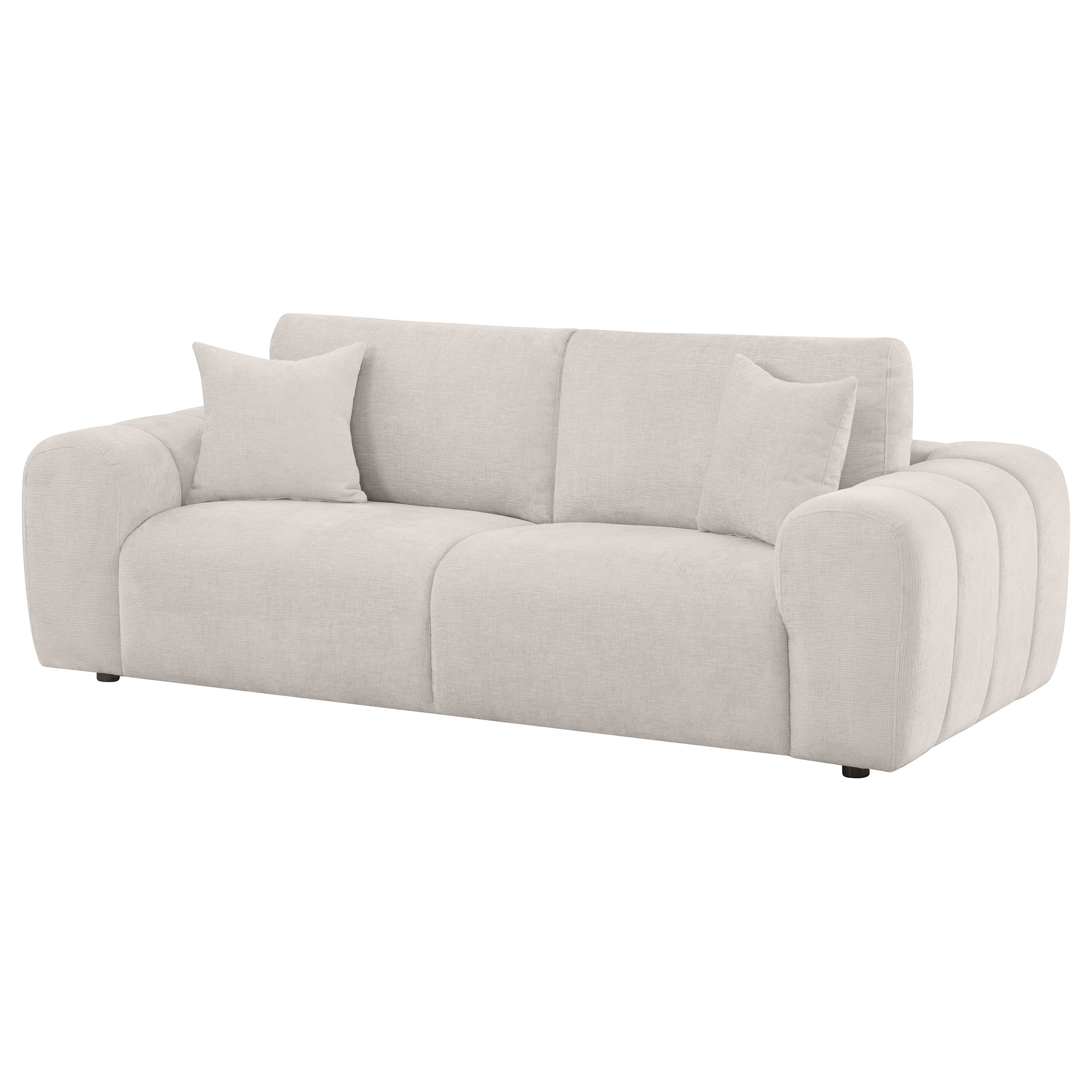 Burnett Chenille Upholstered Wide Arm Sofa Ivory - Image 3