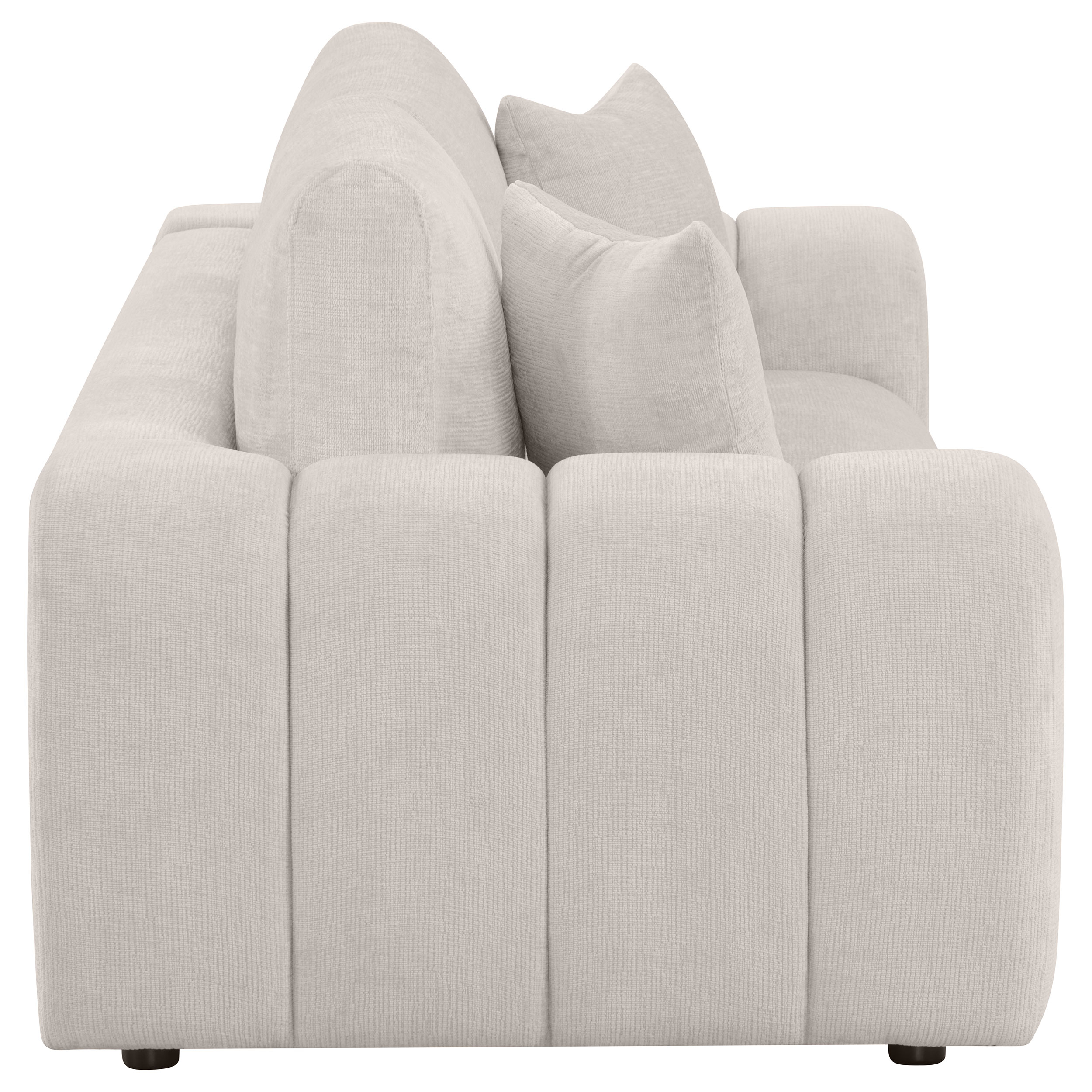 Burnett Chenille Upholstered Wide Arm Sofa Ivory - Image 7