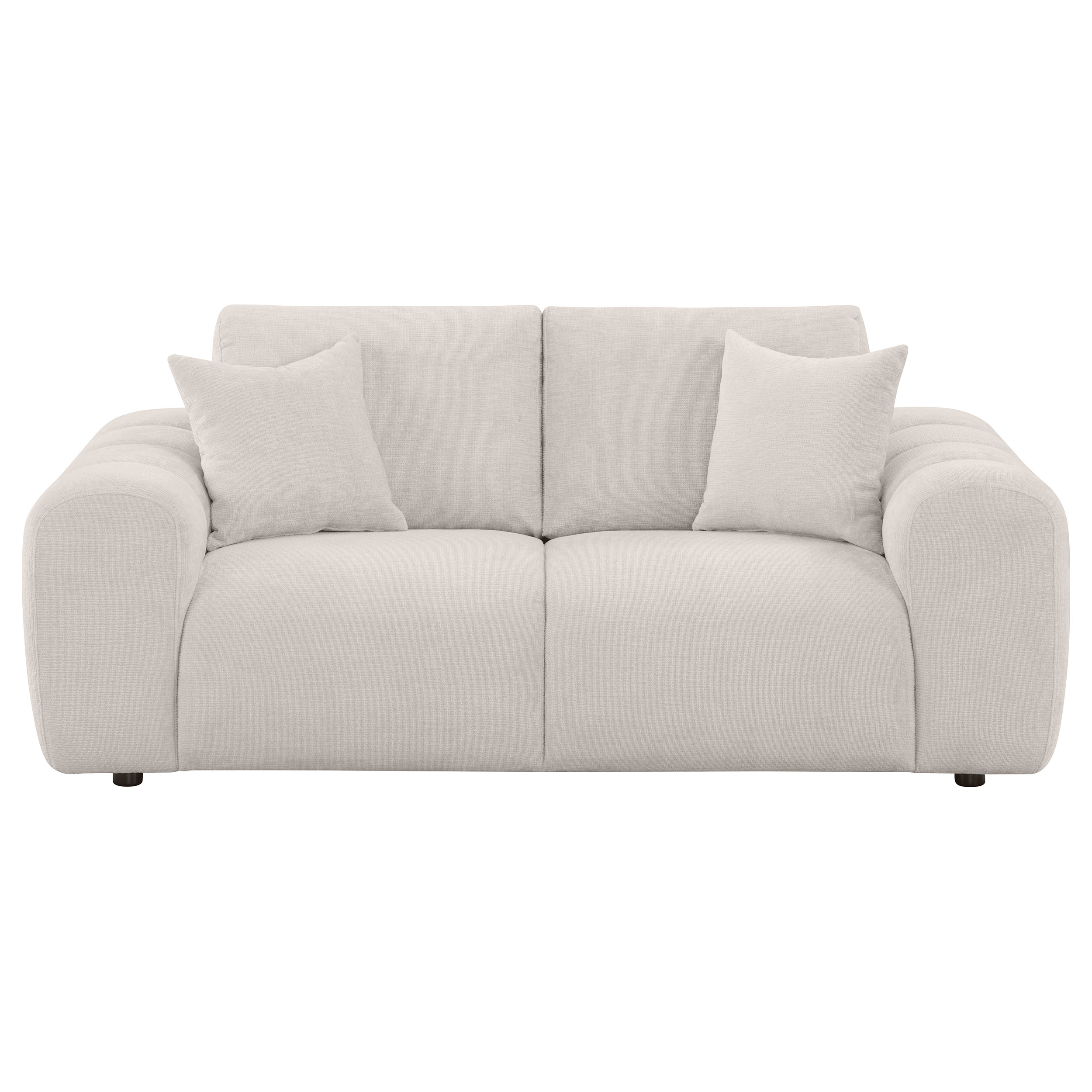Burnett Chenille Upholstered Wide Arm Loveseat Ivory - Image 2