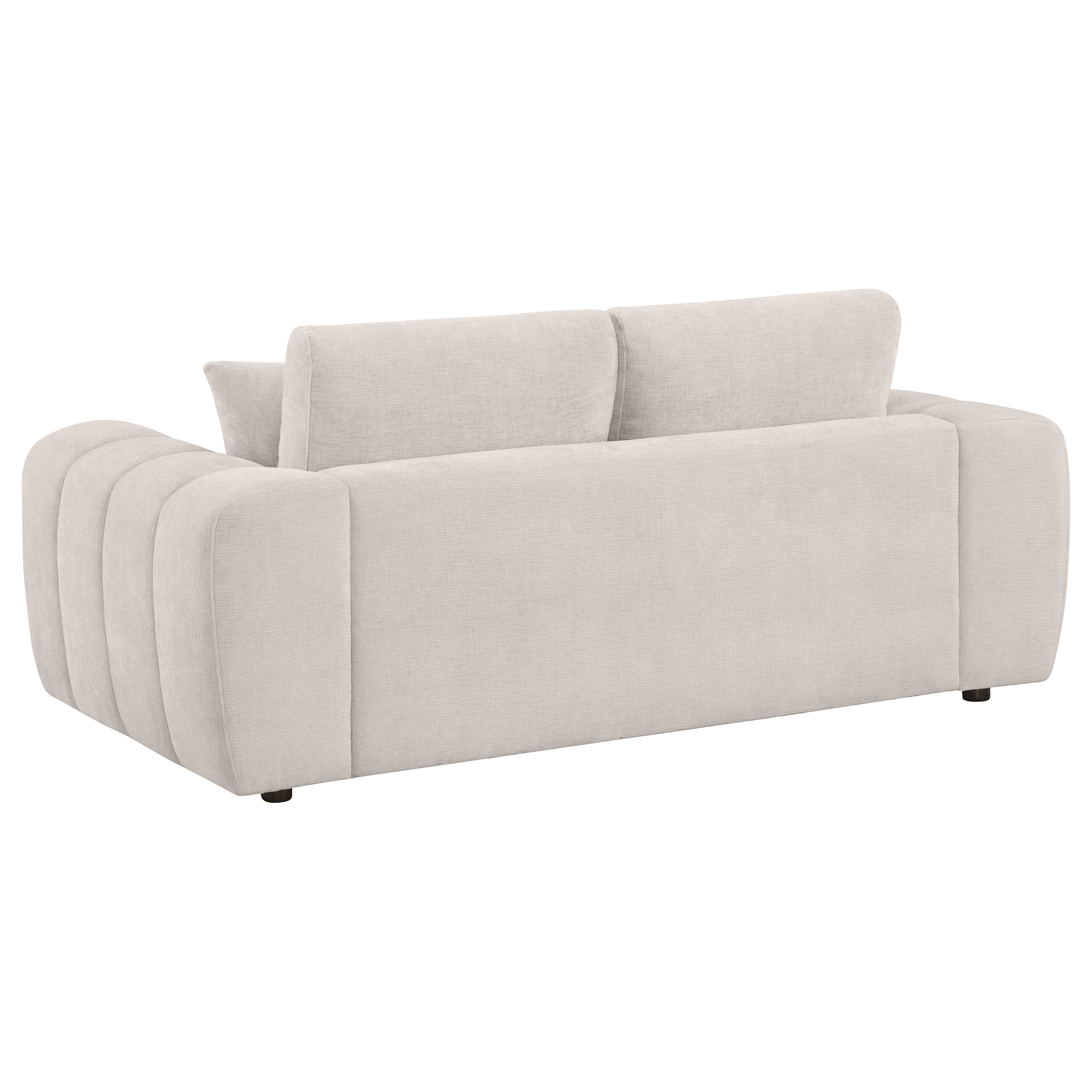 Burnett Chenille Upholstered Wide Arm Loveseat Ivory - Image 5