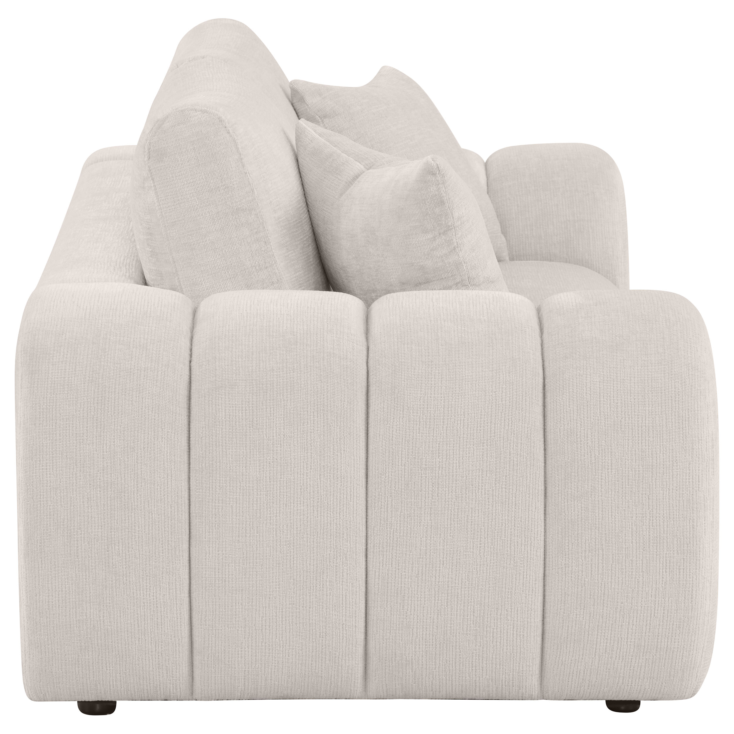 Burnett Chenille Upholstered Wide Arm Loveseat Ivory - Image 7