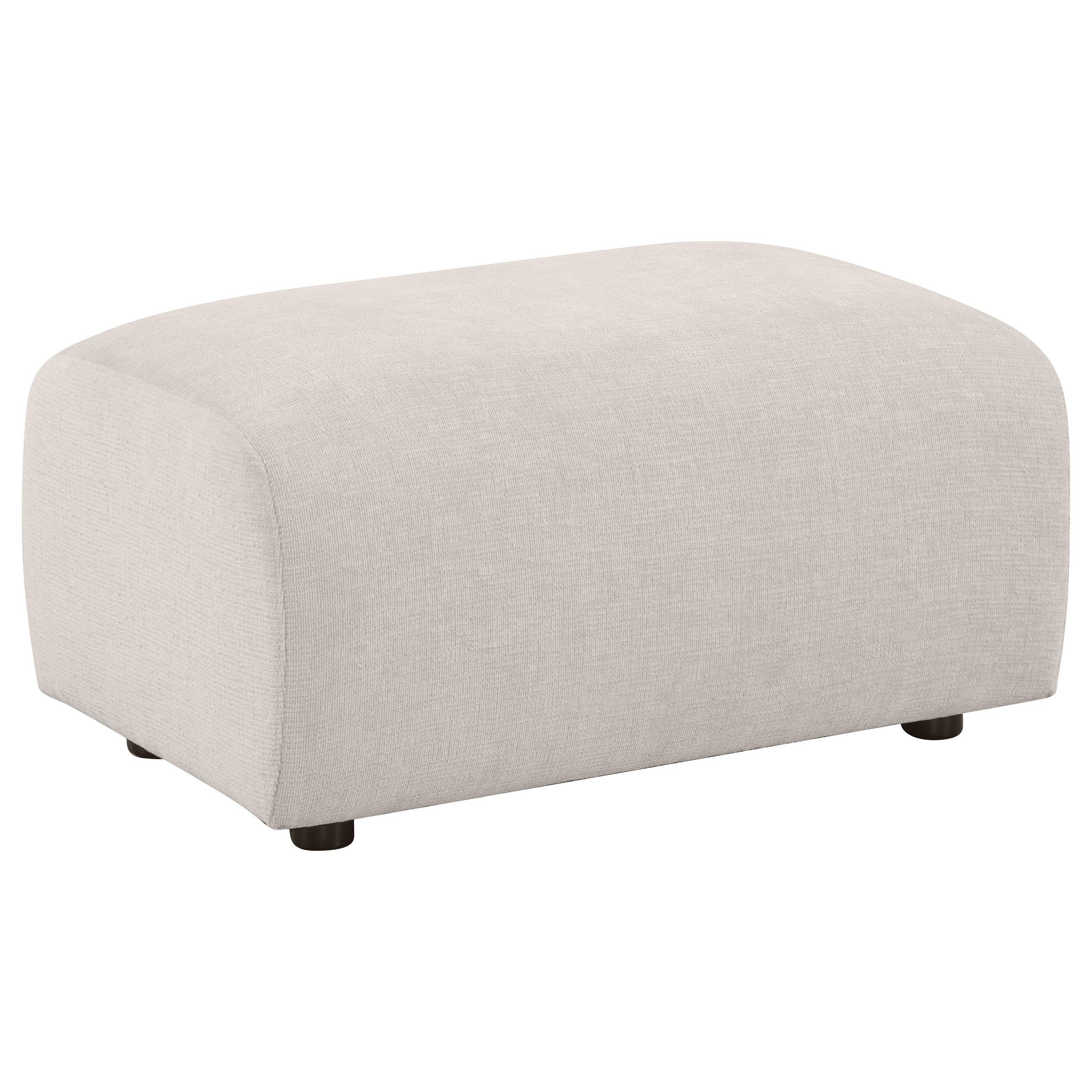 Burnett Chenille Upholstered Ottoman Ivory - Image 2