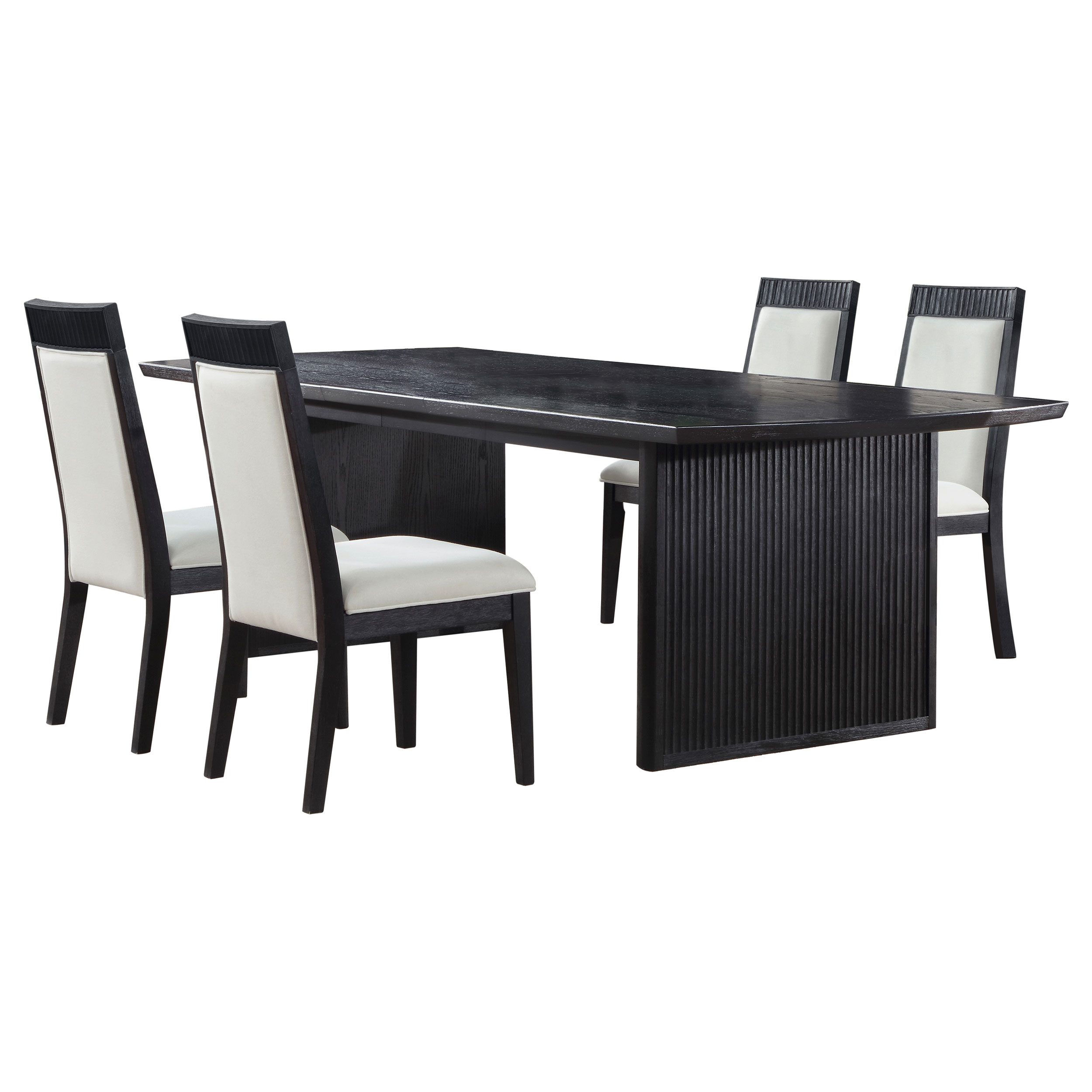 Brookmead 5-piece Extension Leaf Dining Table Set Black - Image 2