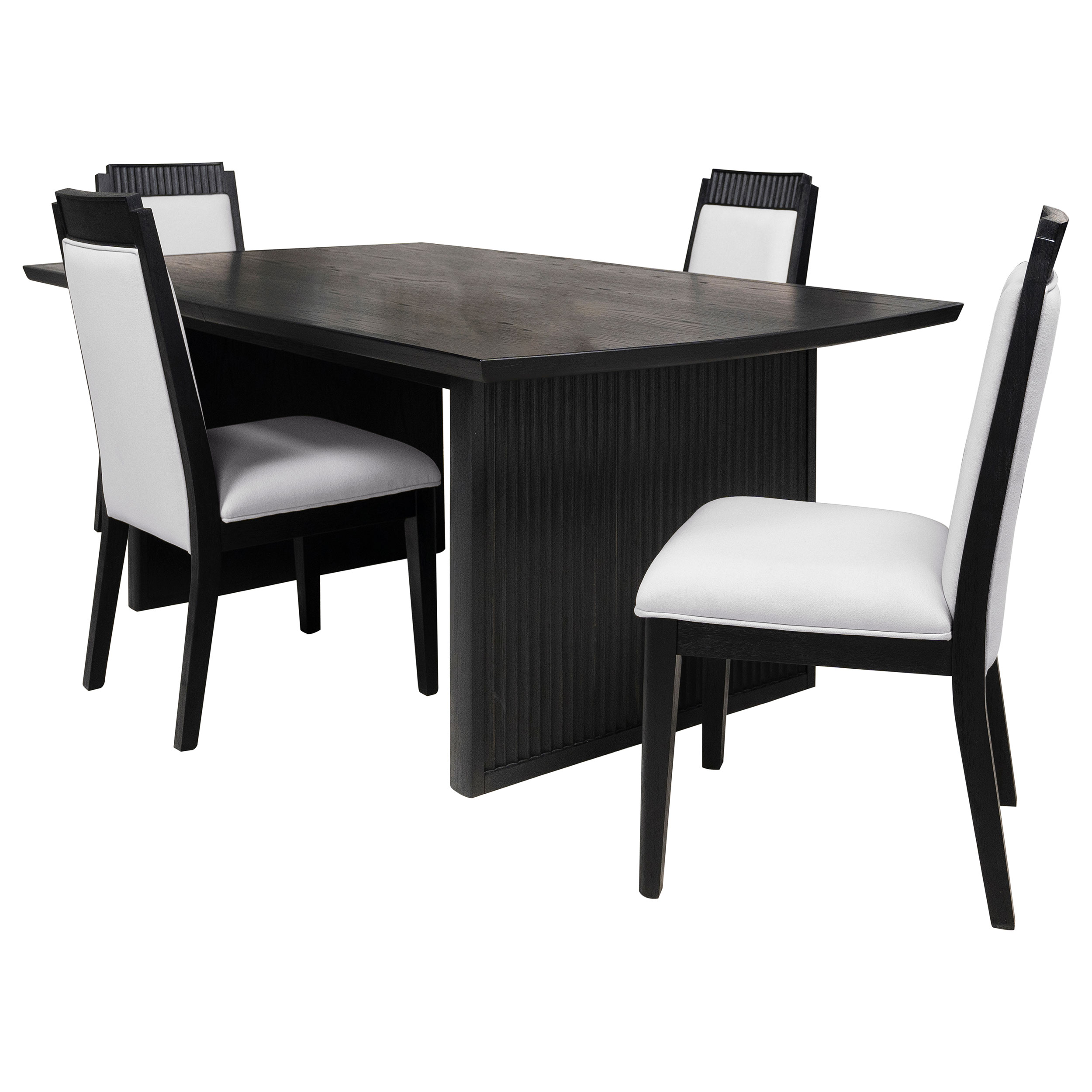 Brookmead 5-piece Extension Leaf Dining Table Set Black - Image 2