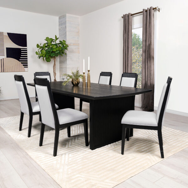 Brookmead 7-piece Extension Leaf Dining Table Set Black