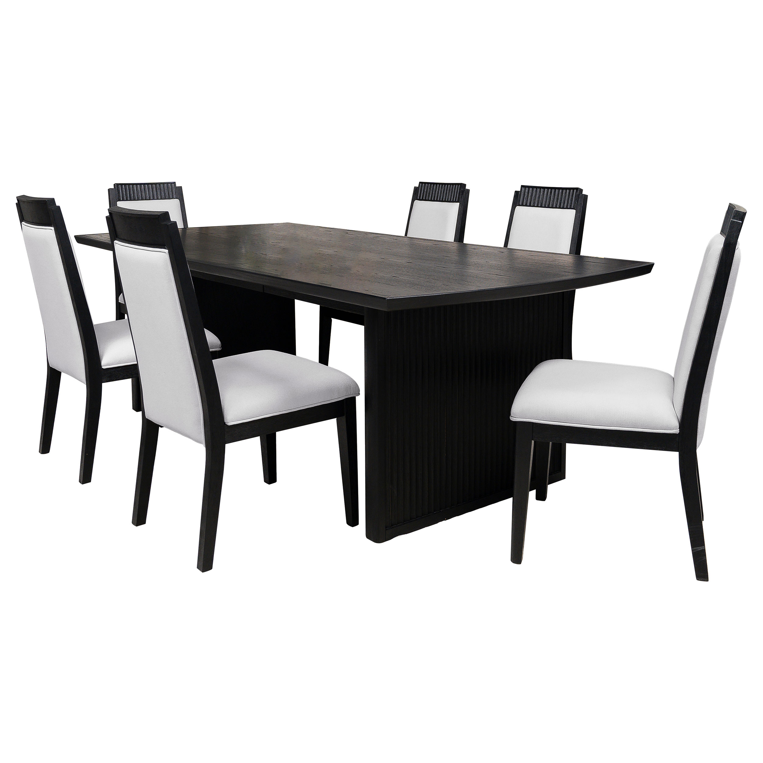 Brookmead 7-piece Extension Leaf Dining Table Set Black - Image 2