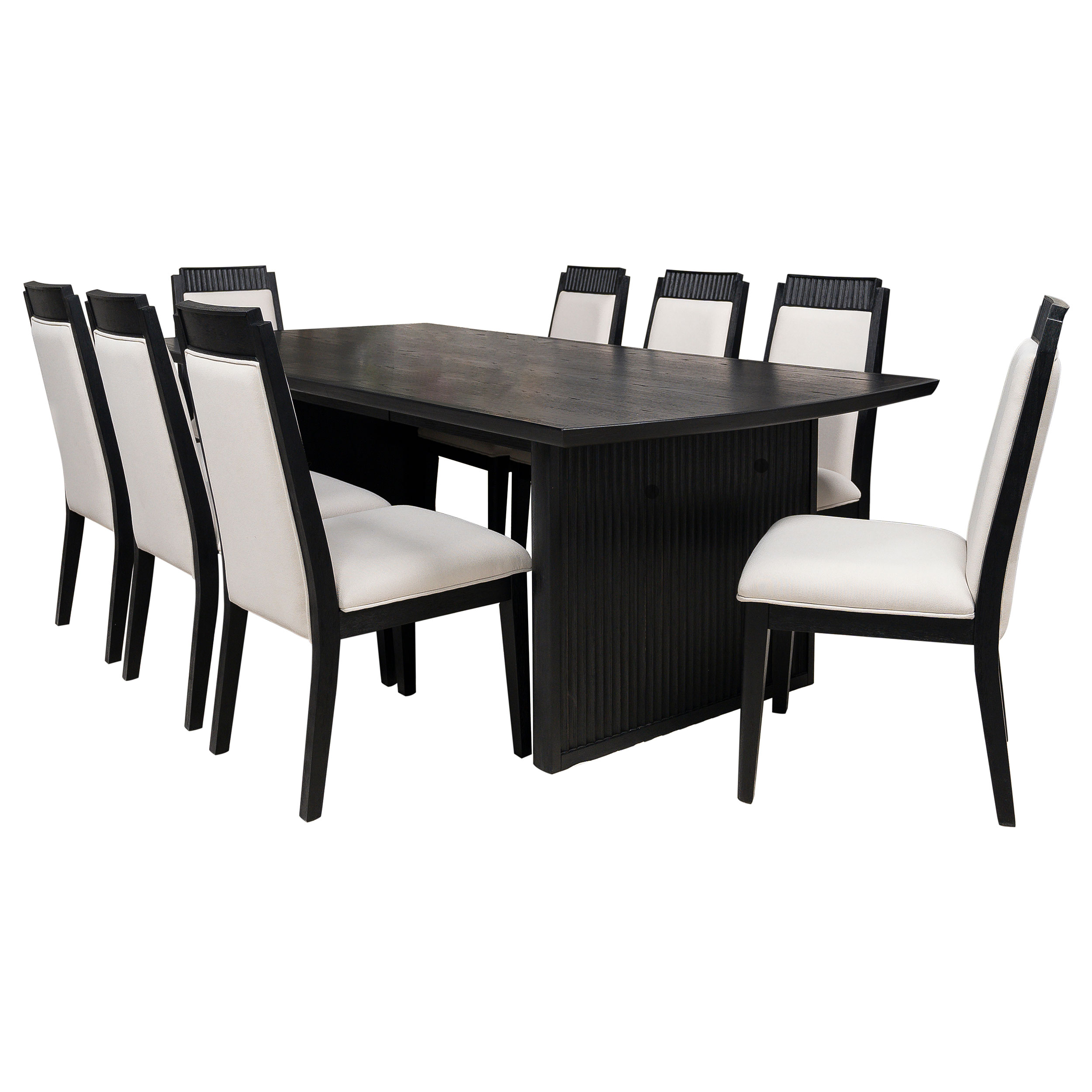Brookmead 9-piece Extension Leaf Dining Table Set Black - Image 2