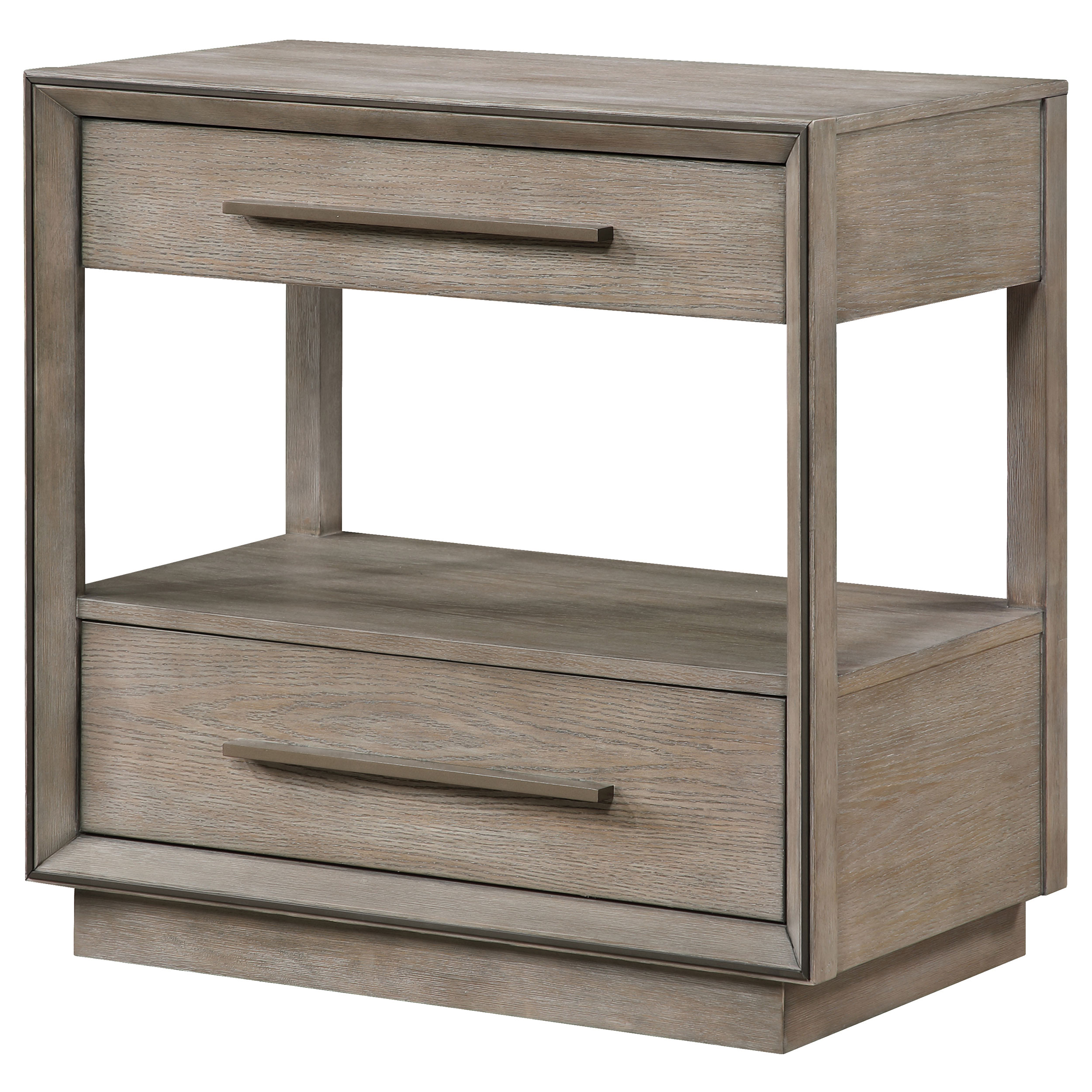 Durango 2-drawer Nightstand Bedside Table Taupe Oak - Image 4
