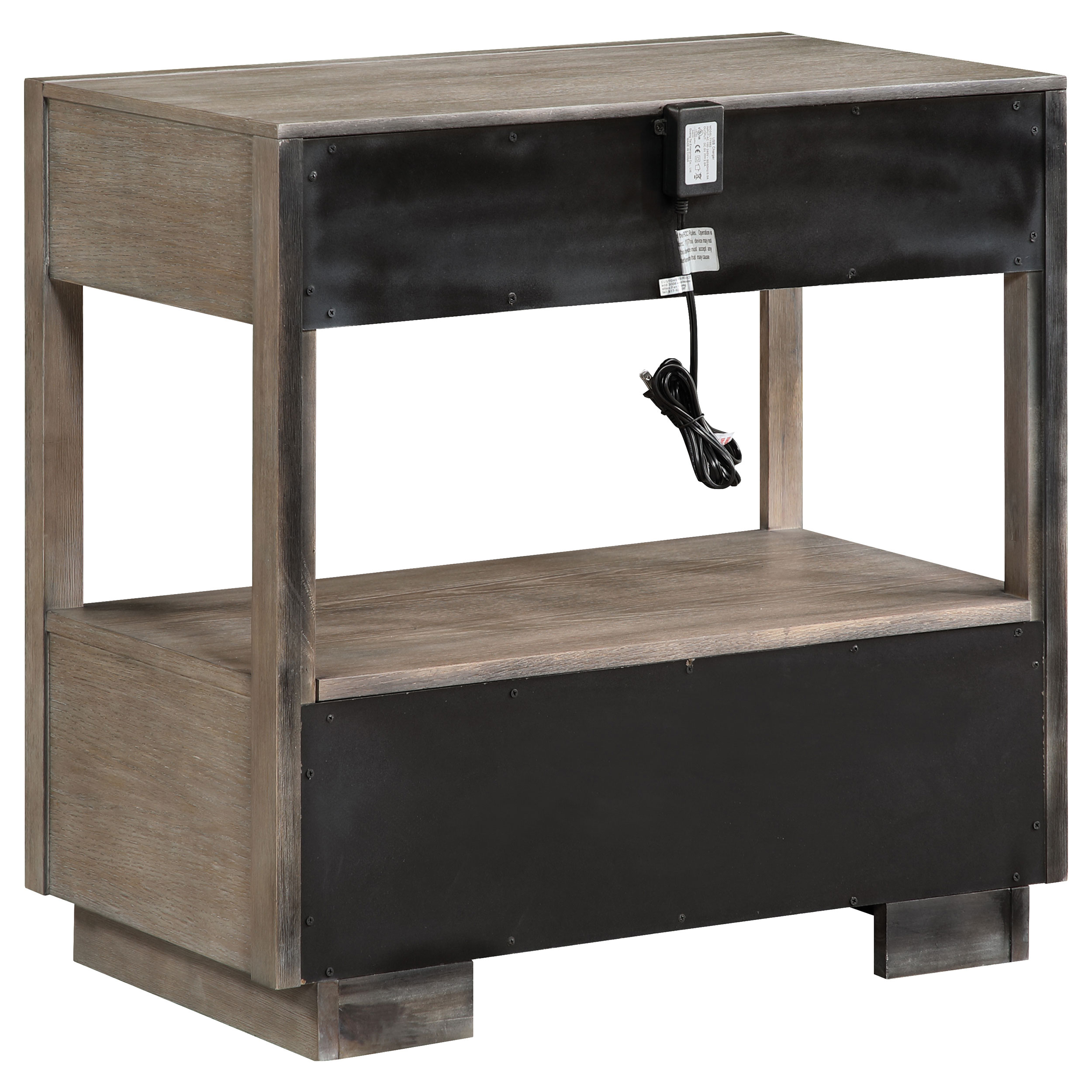 Durango 2-drawer Nightstand Bedside Table Taupe Oak - Image 6