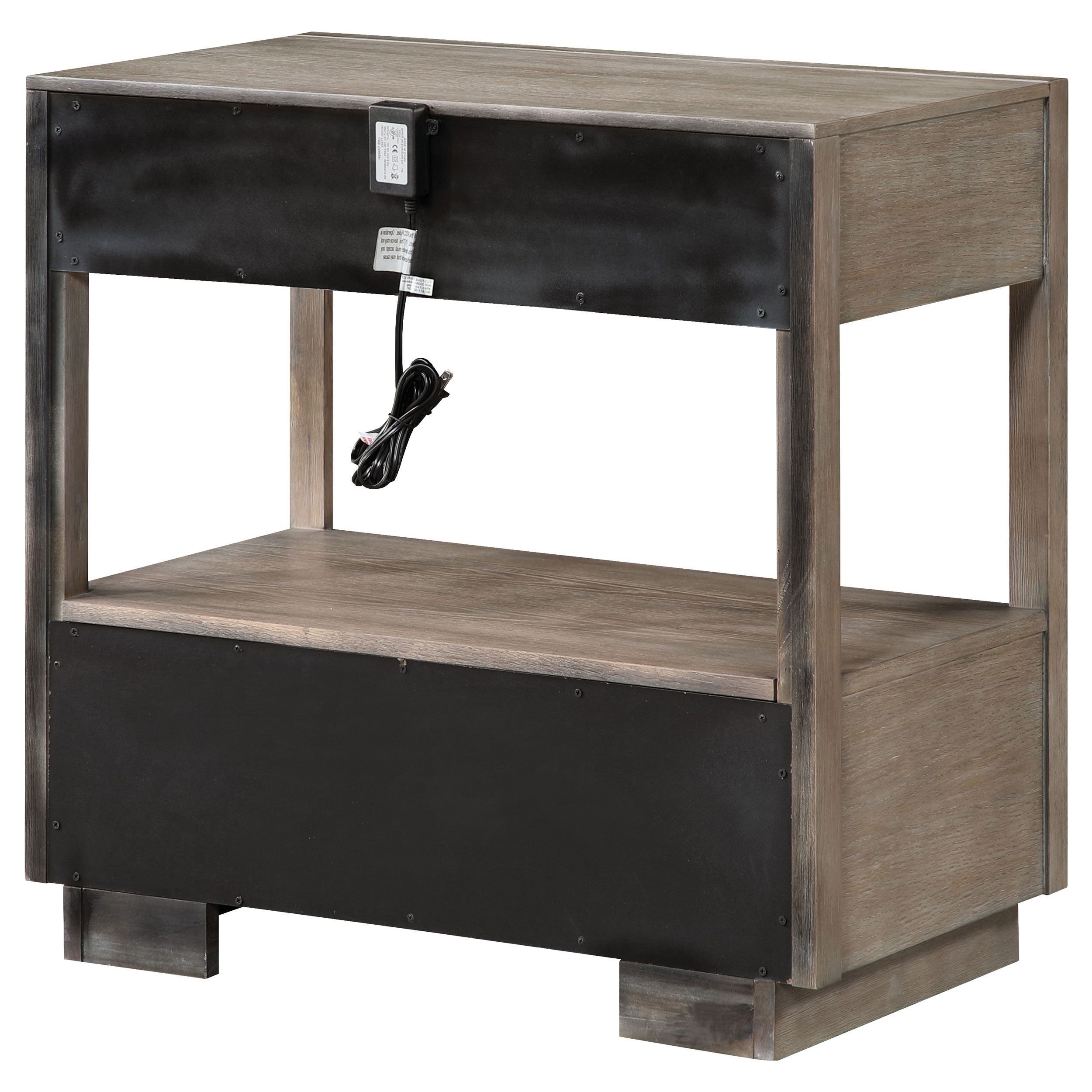 Durango 2-drawer Nightstand Bedside Table Taupe Oak - Image 8