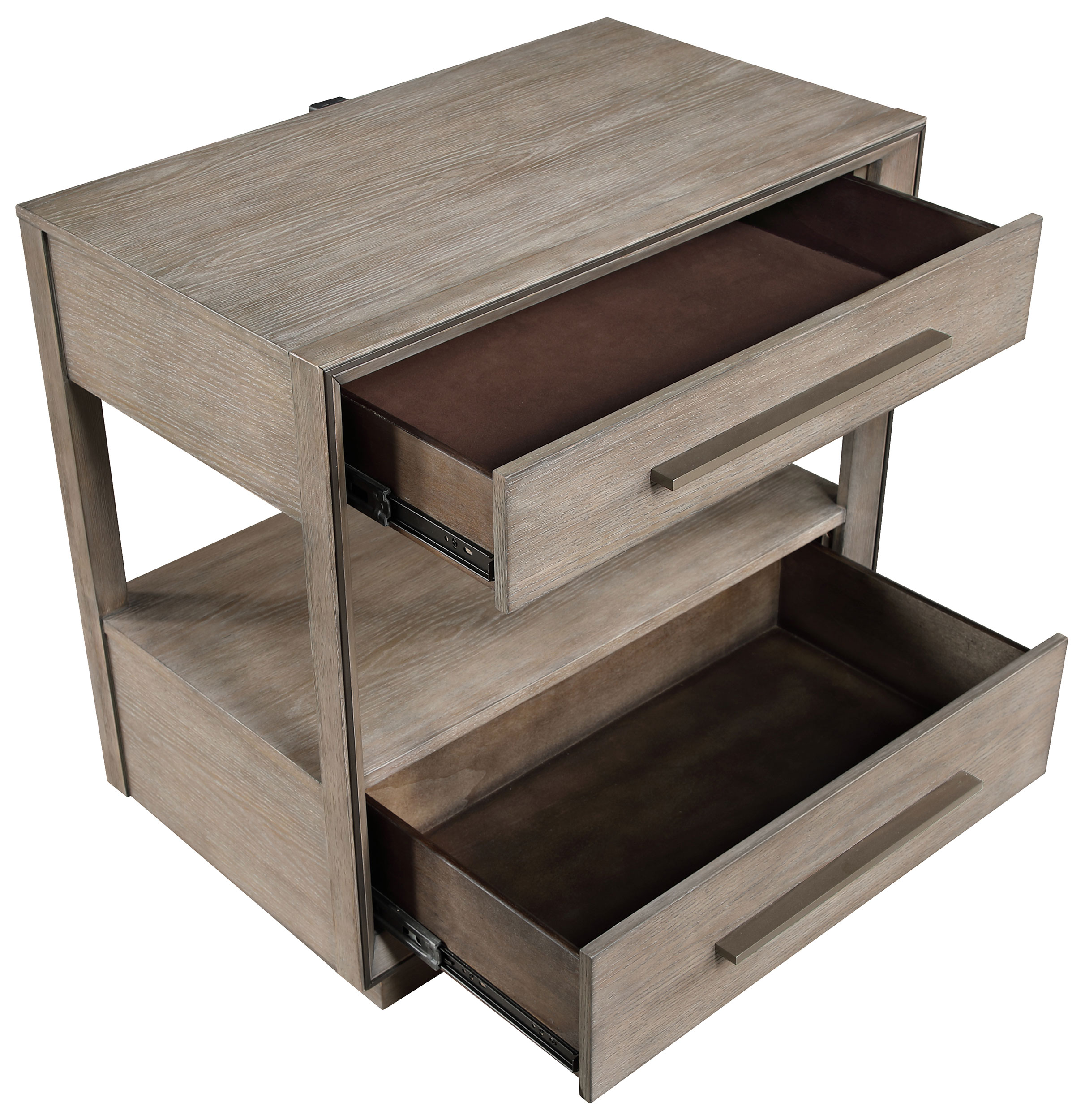 Durango 2-drawer Nightstand Bedside Table Taupe Oak - Image 10