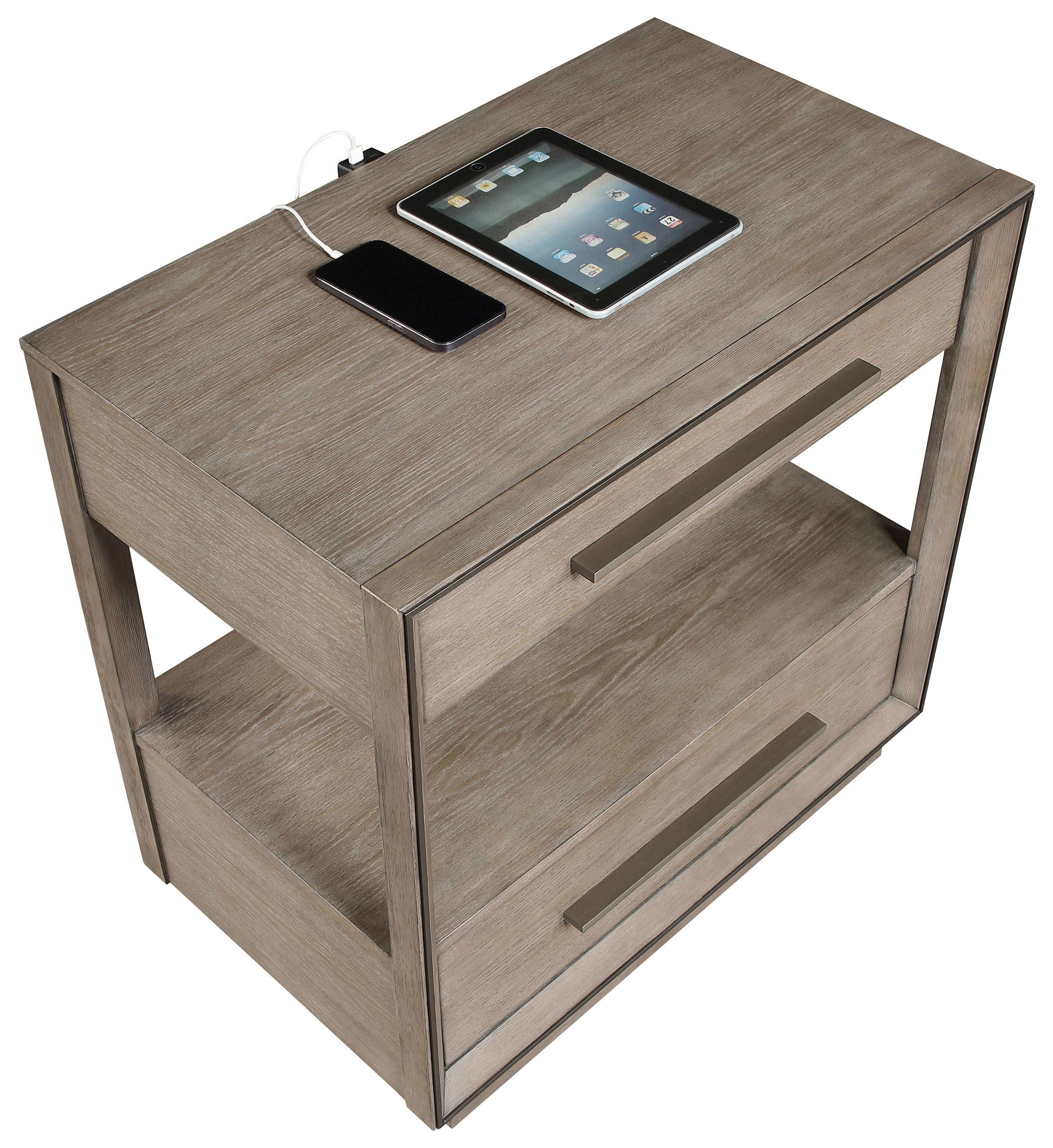 Durango 2-drawer Nightstand Bedside Table Taupe Oak - Image 11