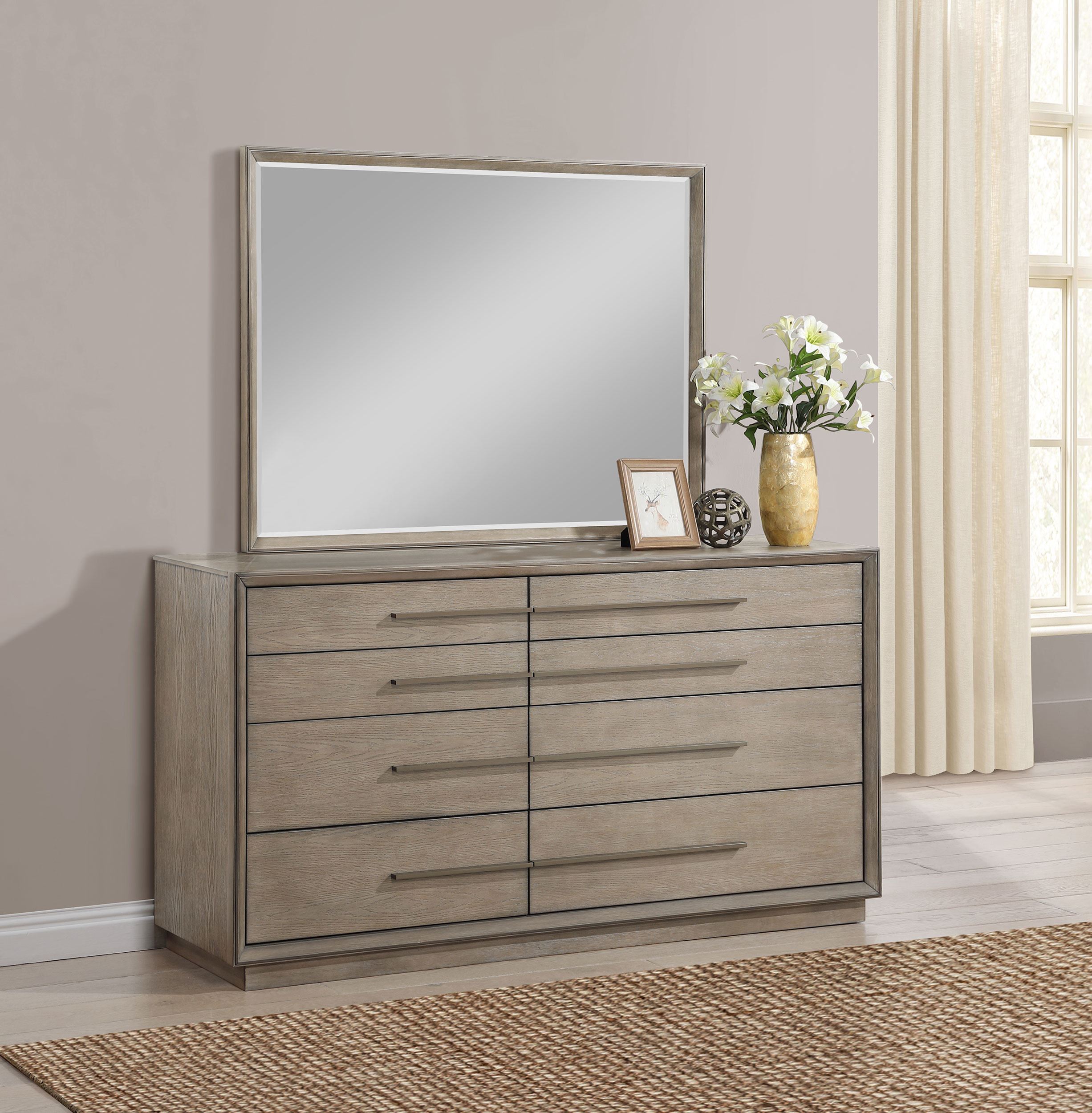 Durango 8-drawer Dresser and Mirror Taupe Oak - Image 2